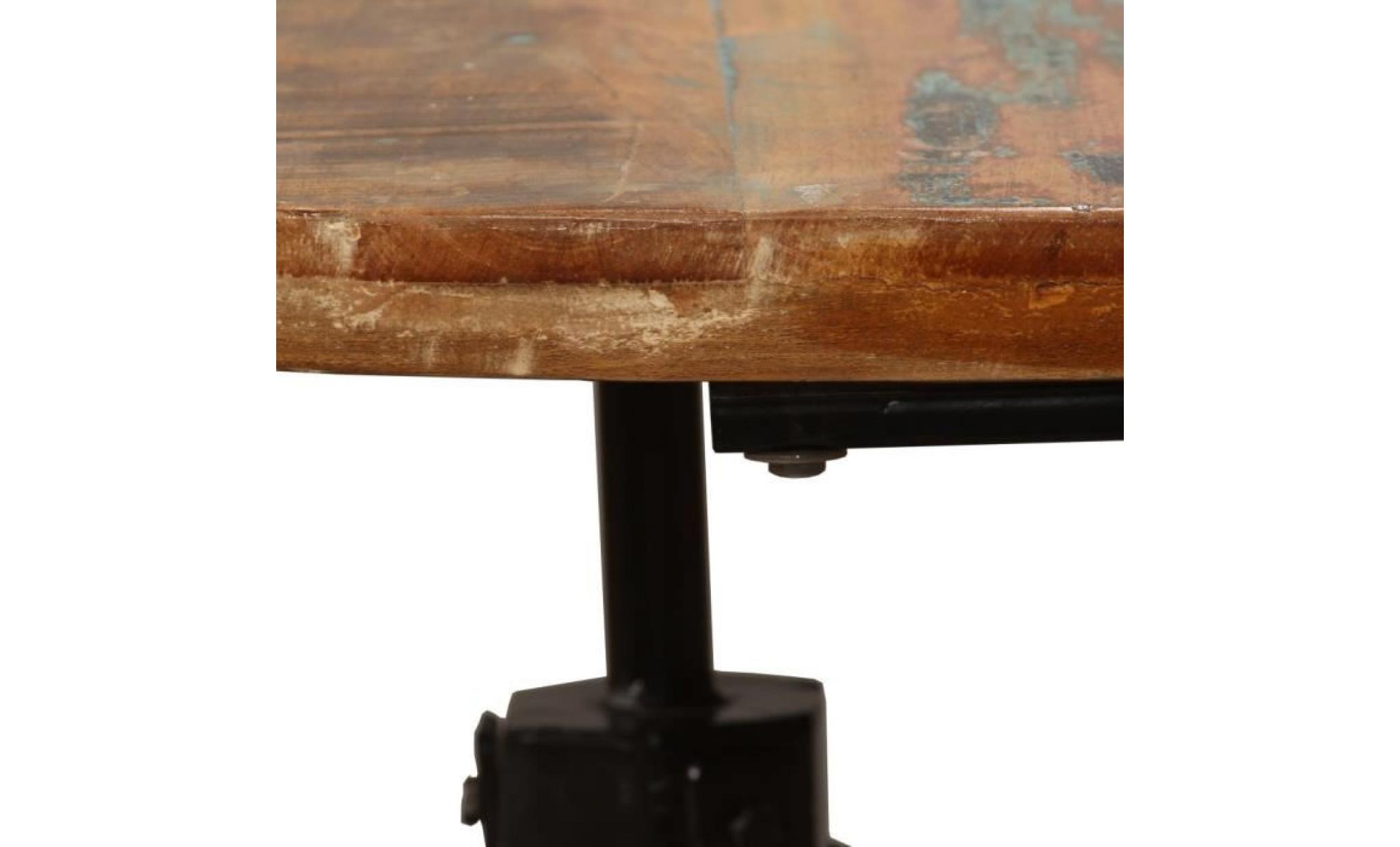 table de salle à manger ovale table en  bois massif recyclé et acier 180 x 90 x 77 cm marron t 02 pas cher
