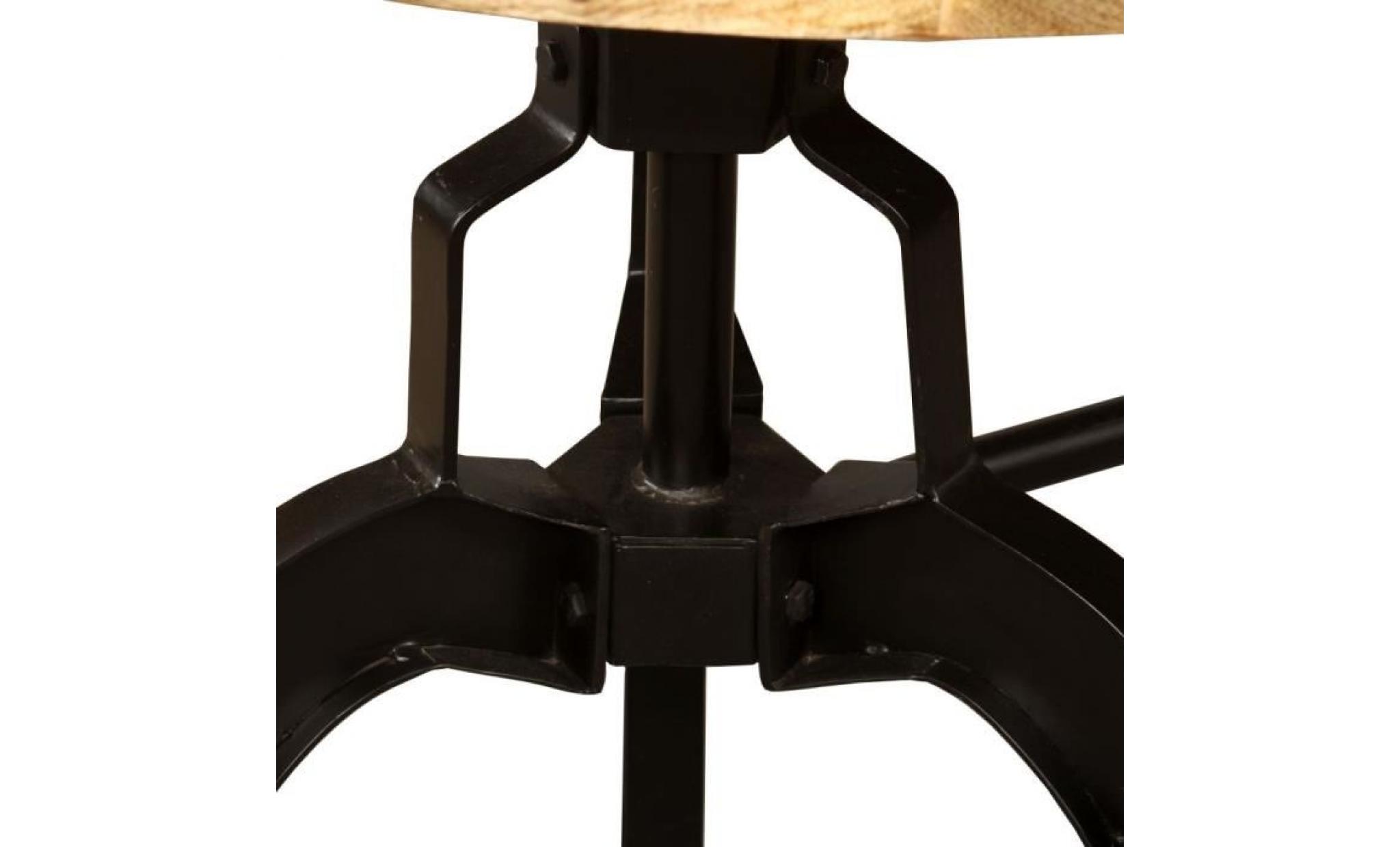 table de salle à manger ovale table en  bois massif recyclé et acier 180 x 90 x 77 cm marron t 02 pas cher