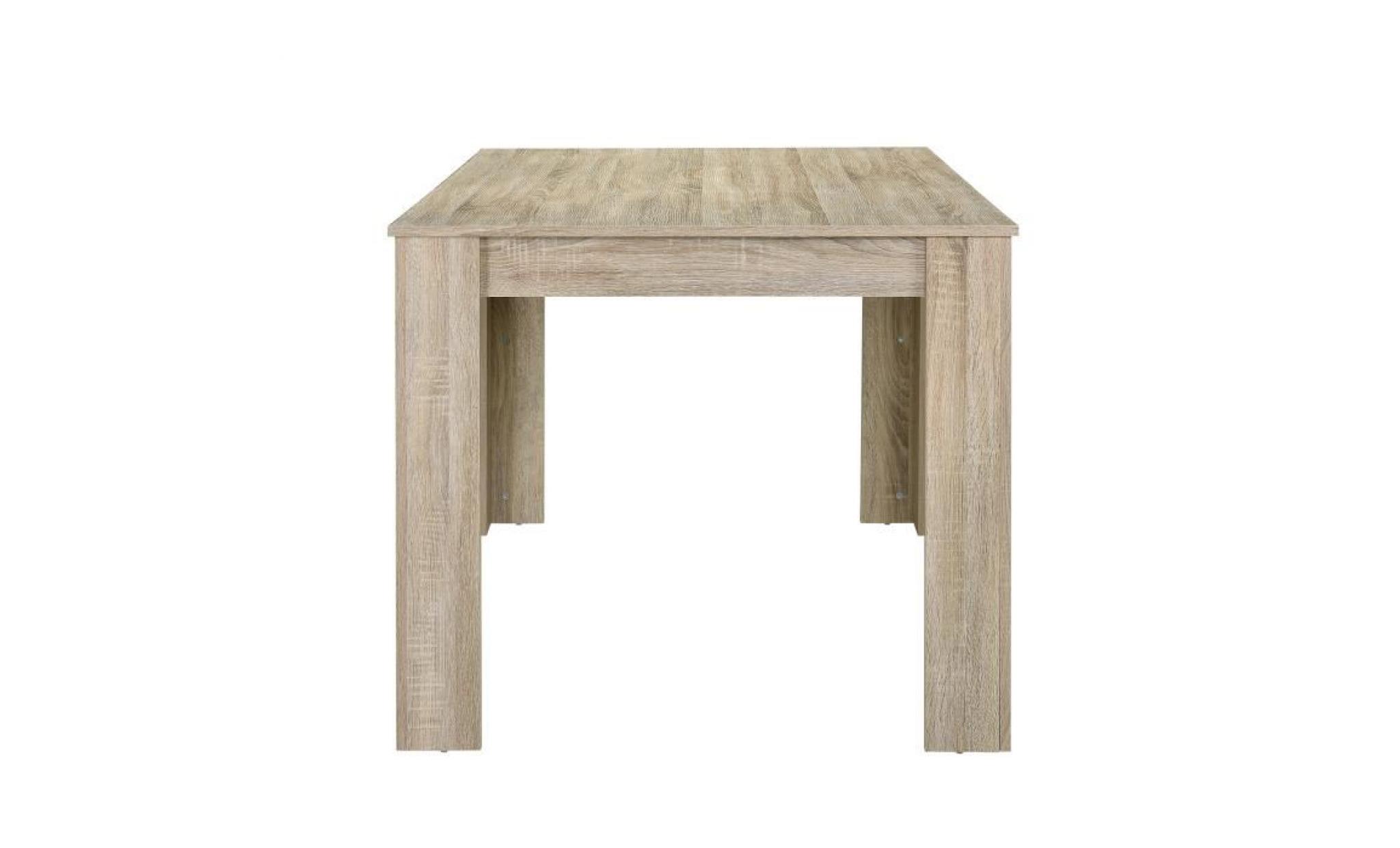 table de salle à manger robuste nora, chêne clair, 140 x 90cm pas cher