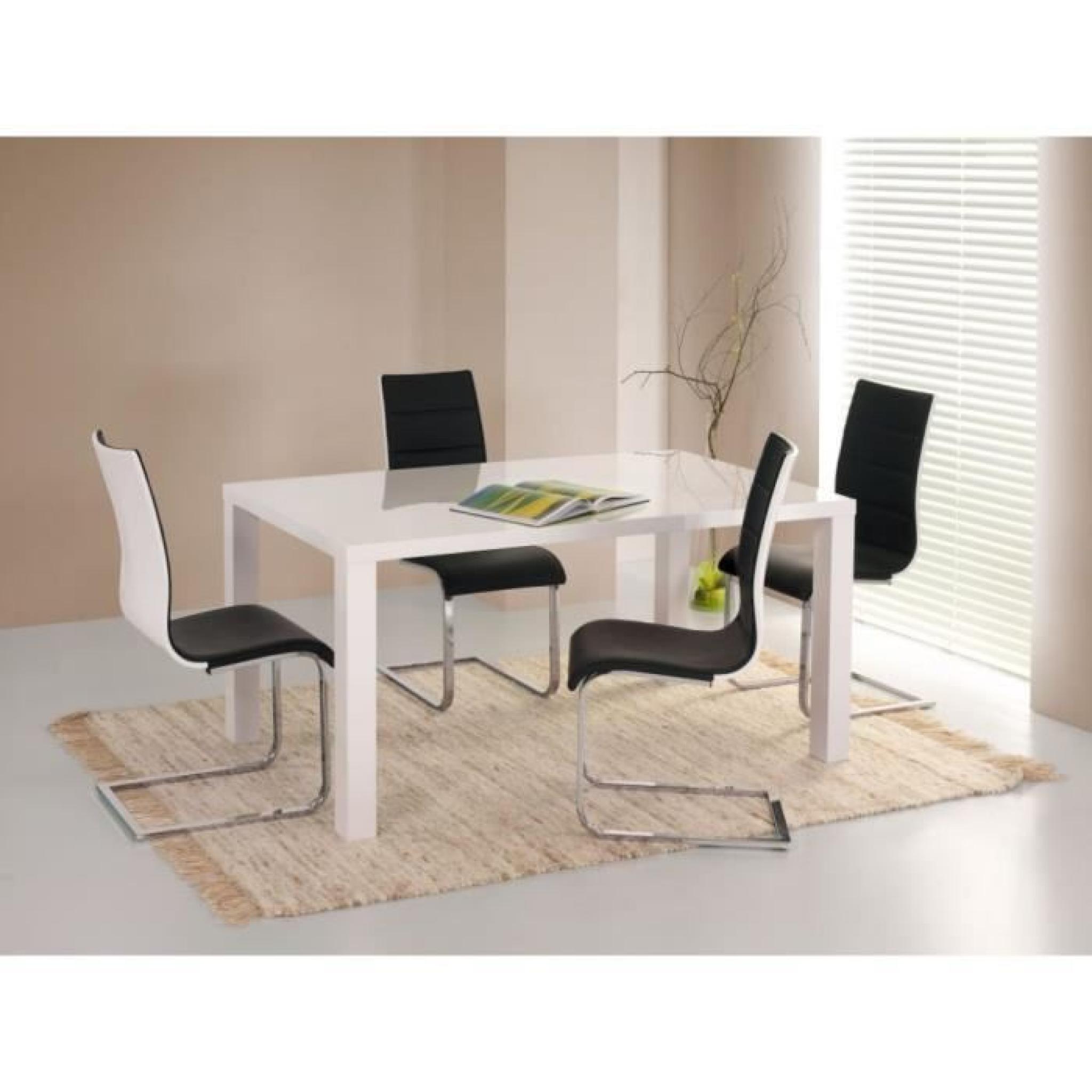 Table de salle à manger Ronald extensible Blanc laqué haute brillance (LxlxH): 160÷200-90-75 cm