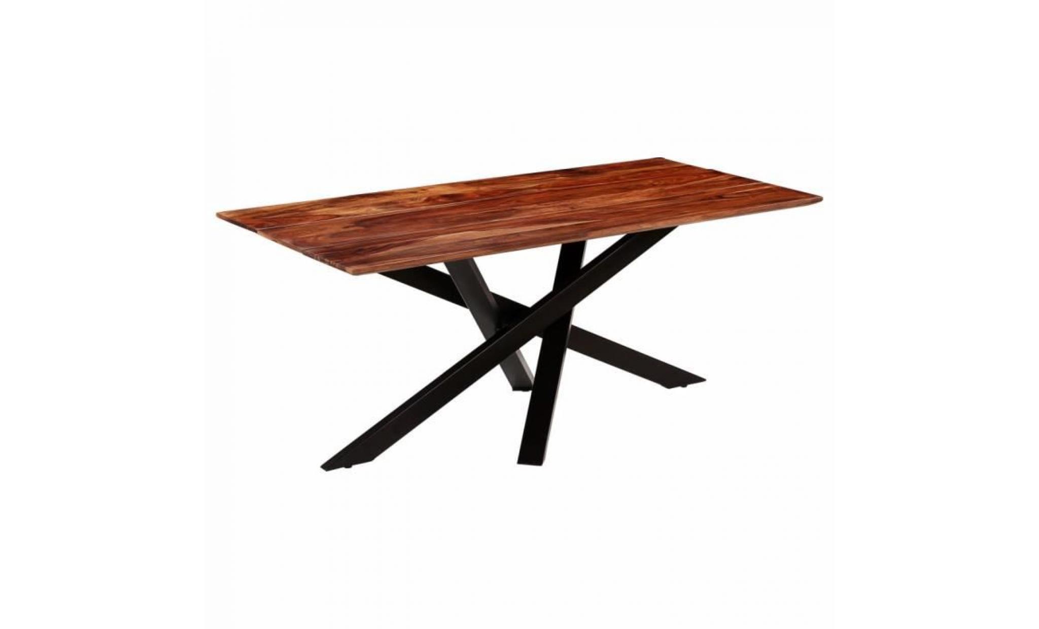 table de salle à manger   table à manger   table de cuisine bois massif de sesham 180x90x77 cm pas cher