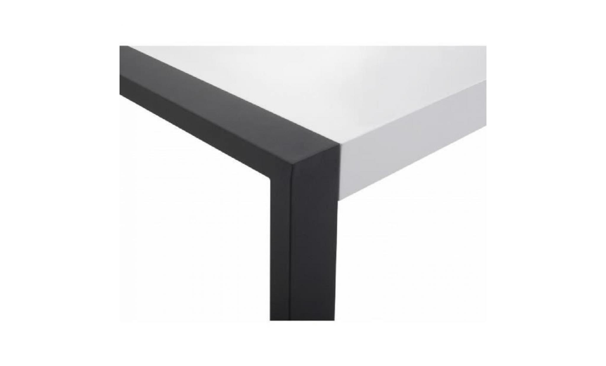 table de salle à manger   table blanche   pieds noirs   220 cm   arctic i