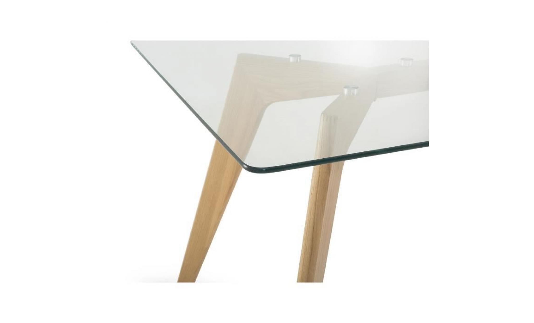 table de salle à manger   table en verre   160x90 cm   hudson pas cher