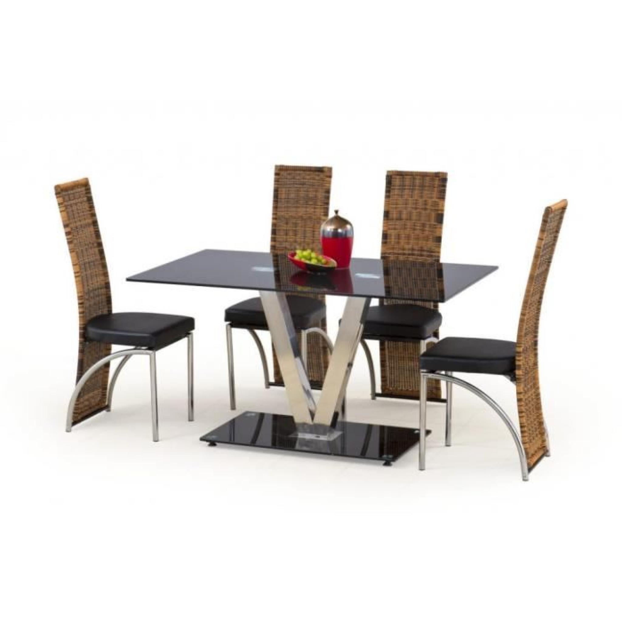 Table de salle à manger Velvet en Verre (LxlxH): 140-80-75 cm