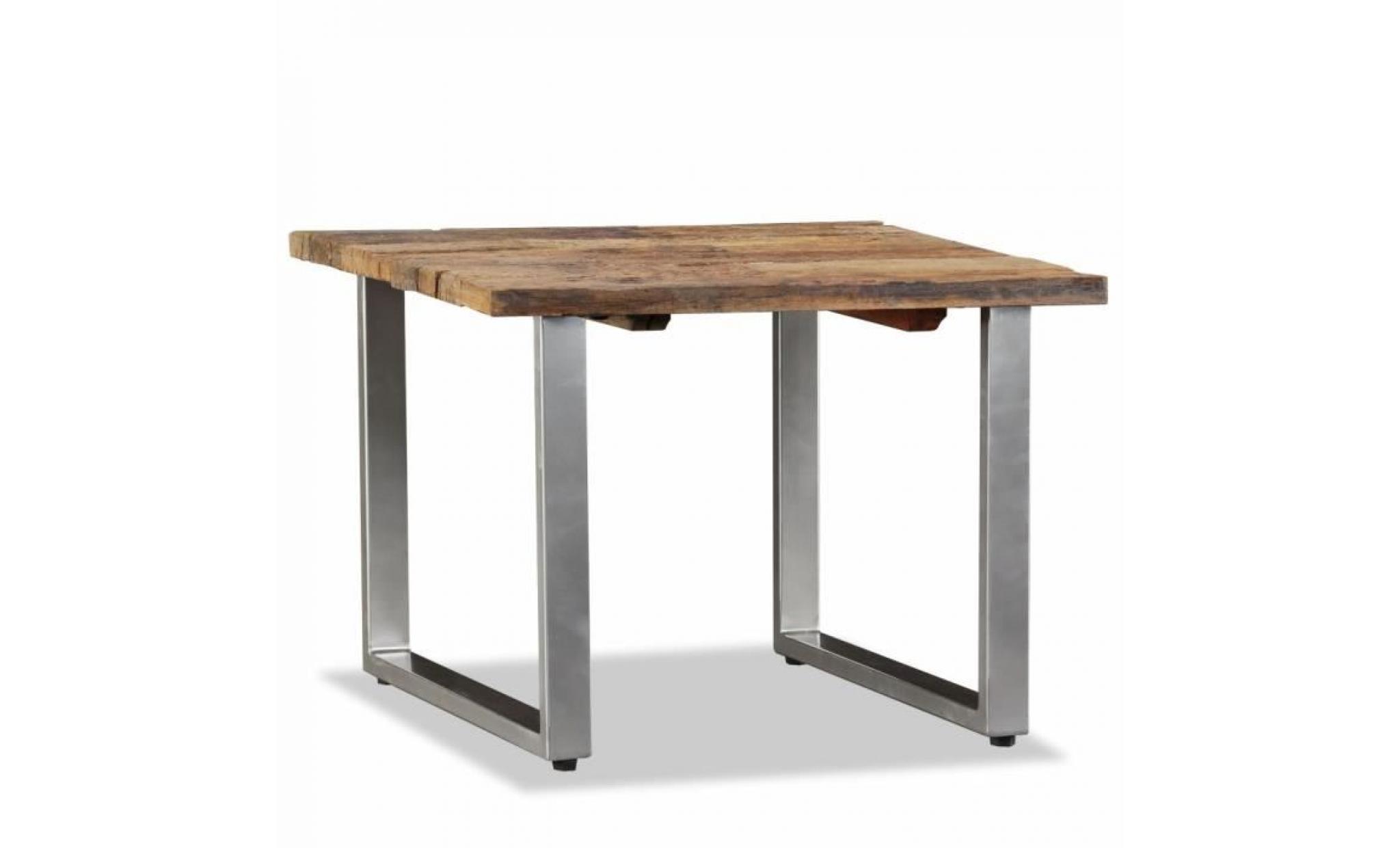 table de salon table basse bois de traverses massif 55 x 55 x 40 cm