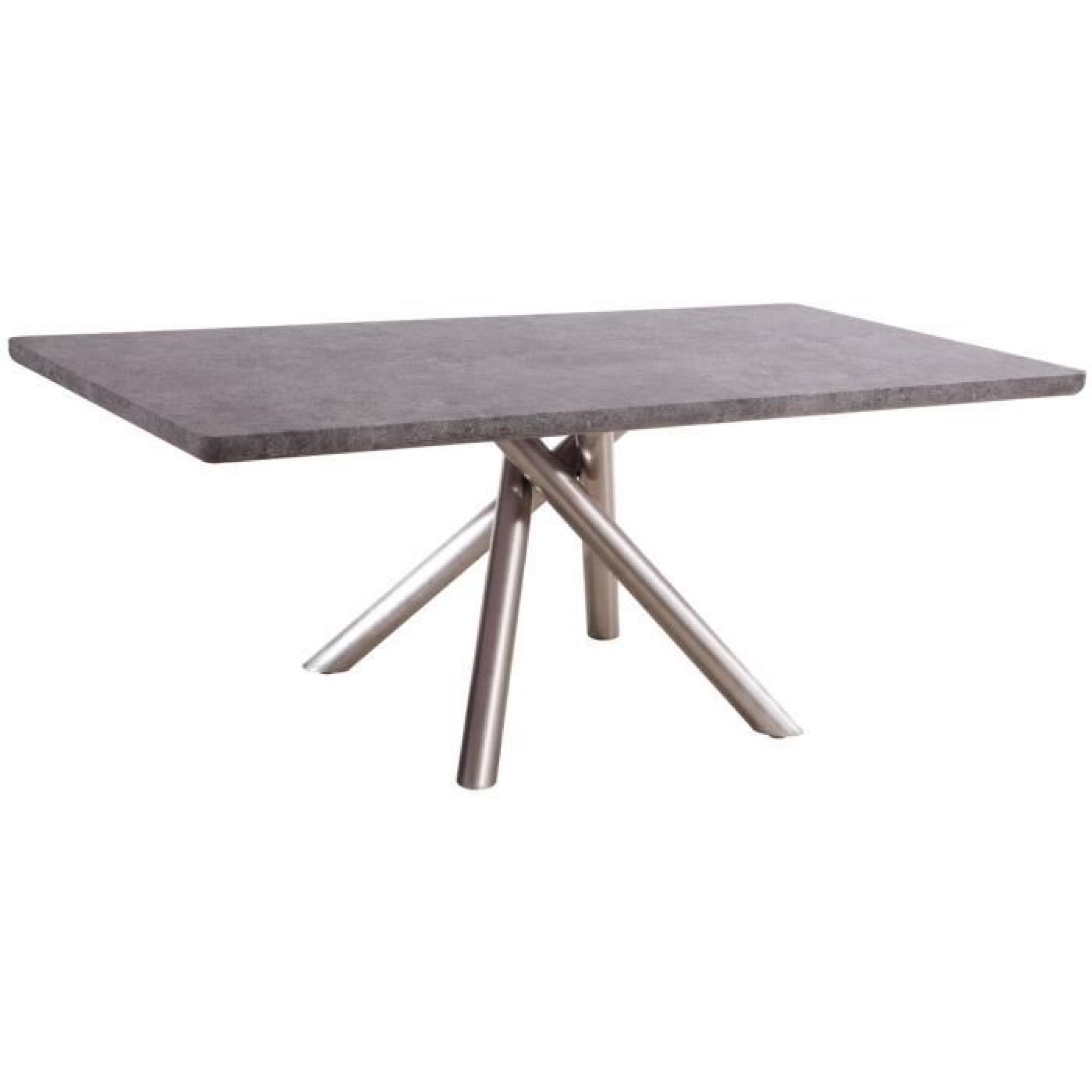 Table design 200cm coloris gris  avec pieds en acier