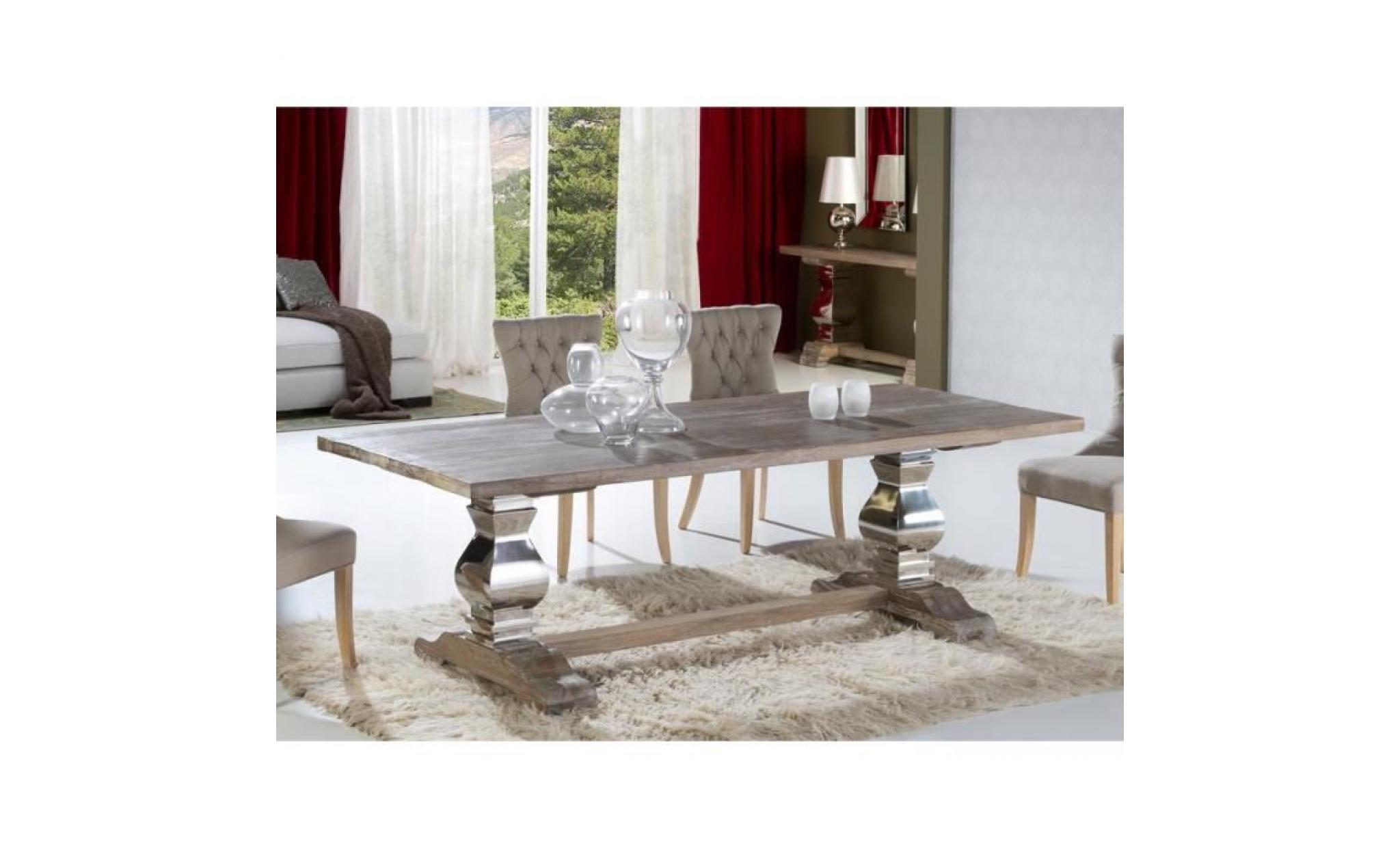 Table design de salle a manger en bois ancien massif - ANTICA - 240 cm deco schuller