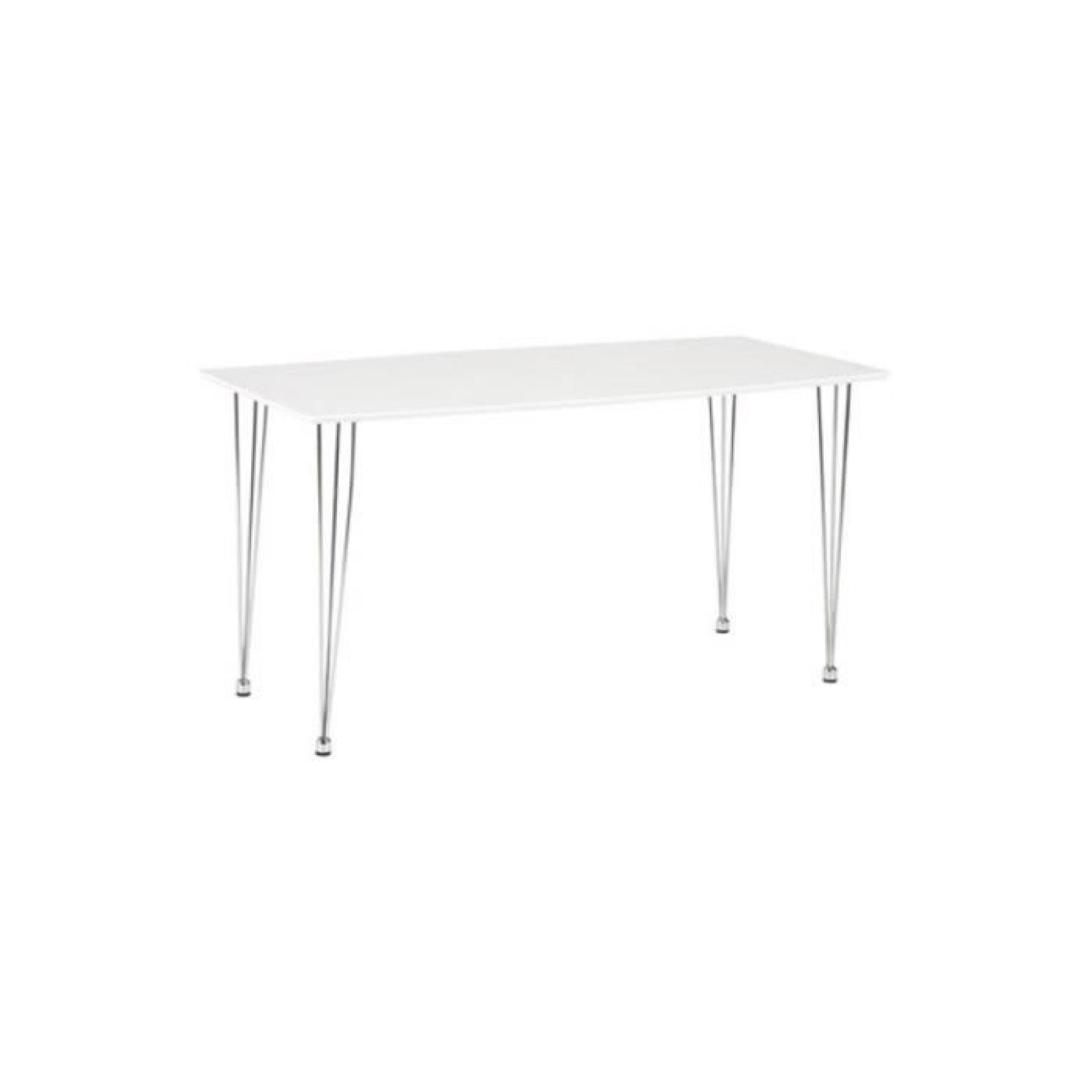 Table design Forest en bois finition blanc