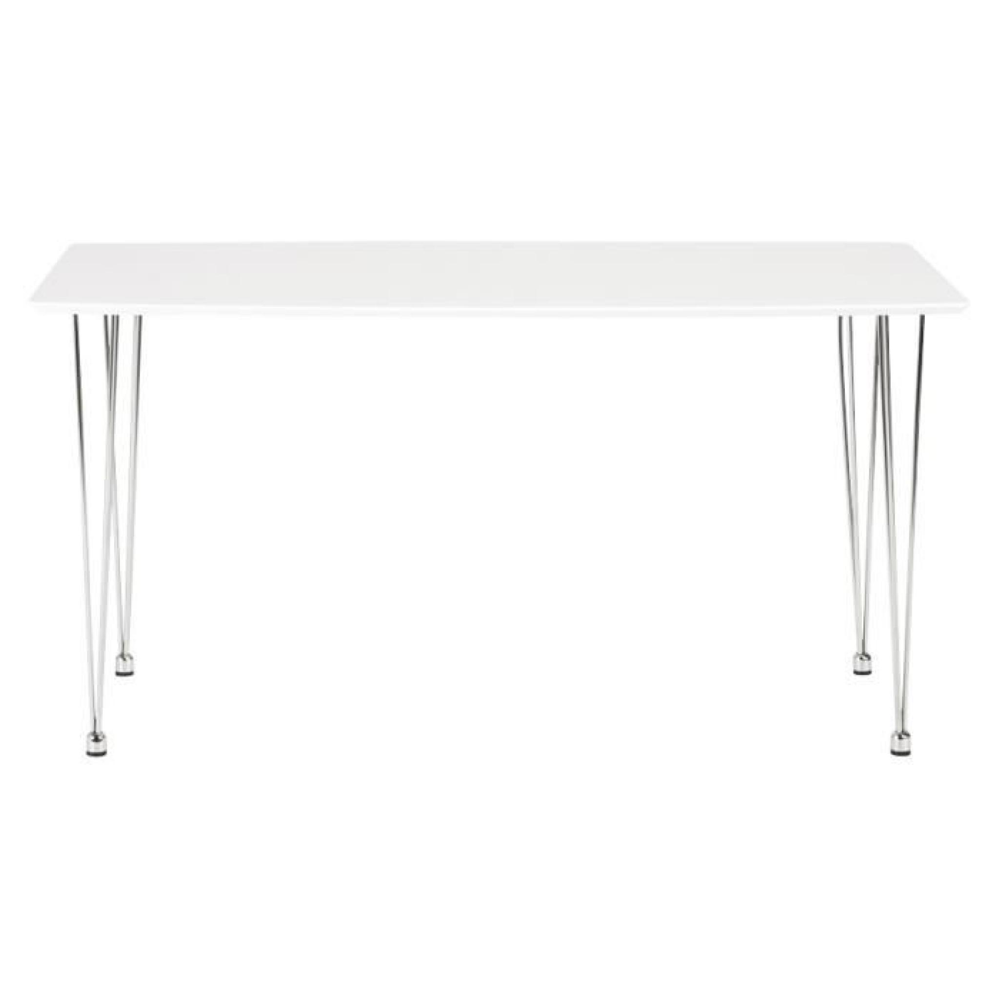 Table design 'GLOSS' en bois laqué blanc pas cher