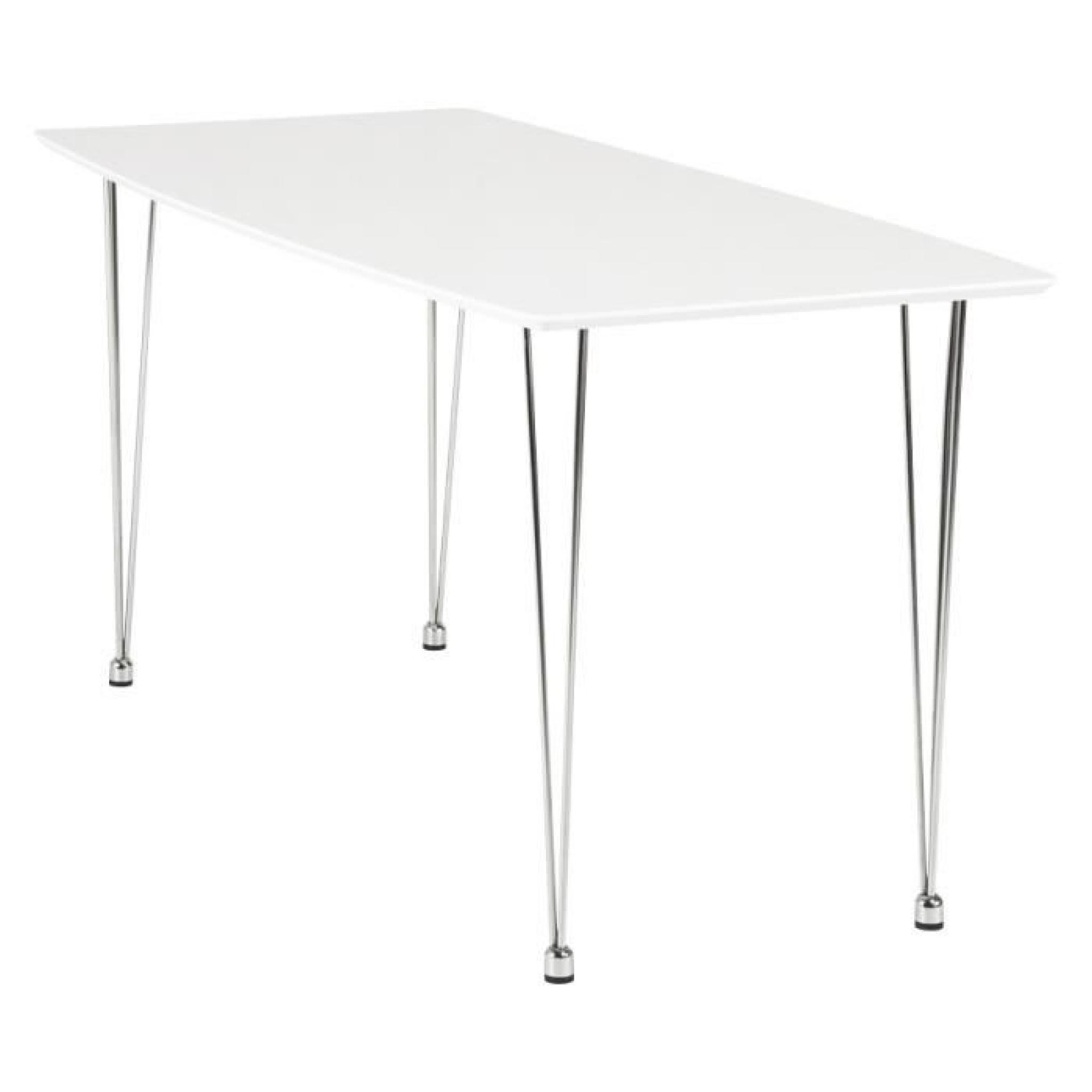 Table design 'GLOSS' en bois laqué blanc pas cher