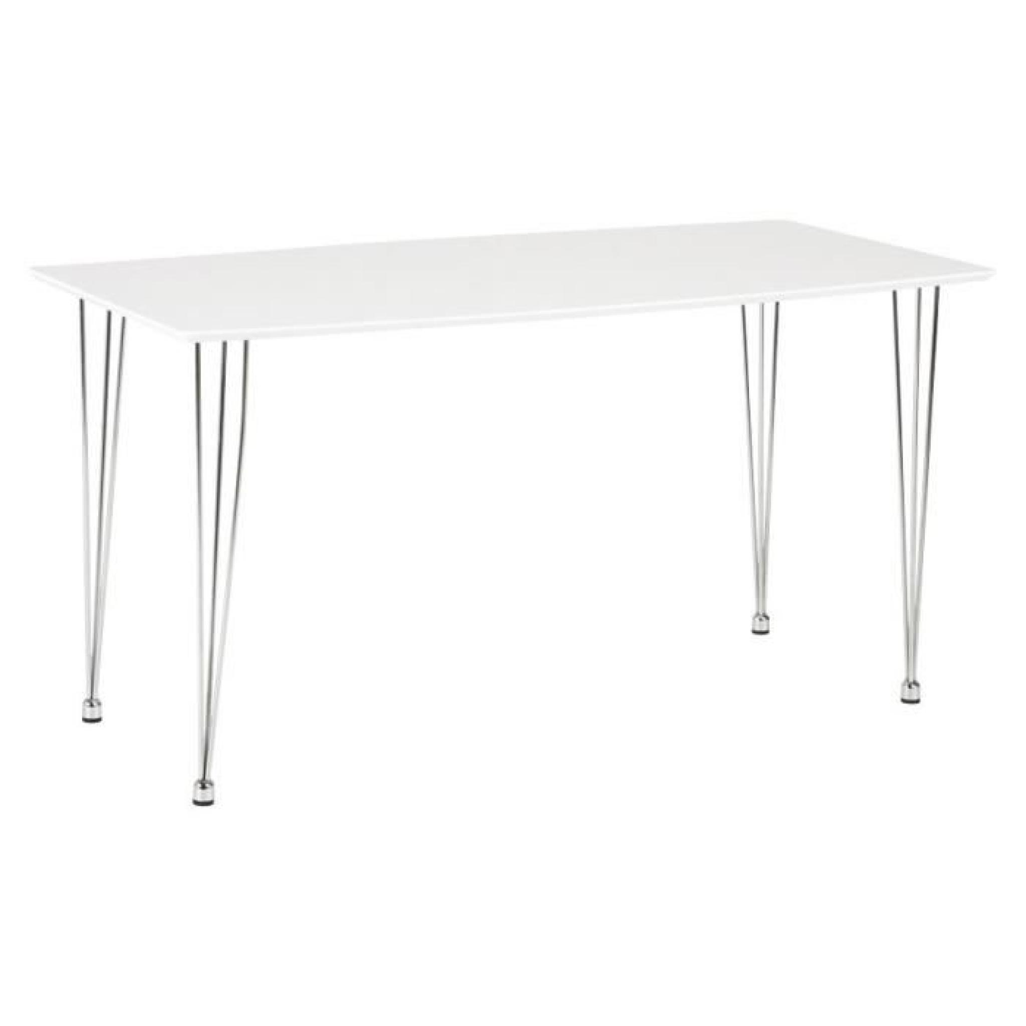 Table design 'GLOSSY' en bois laqué blanc