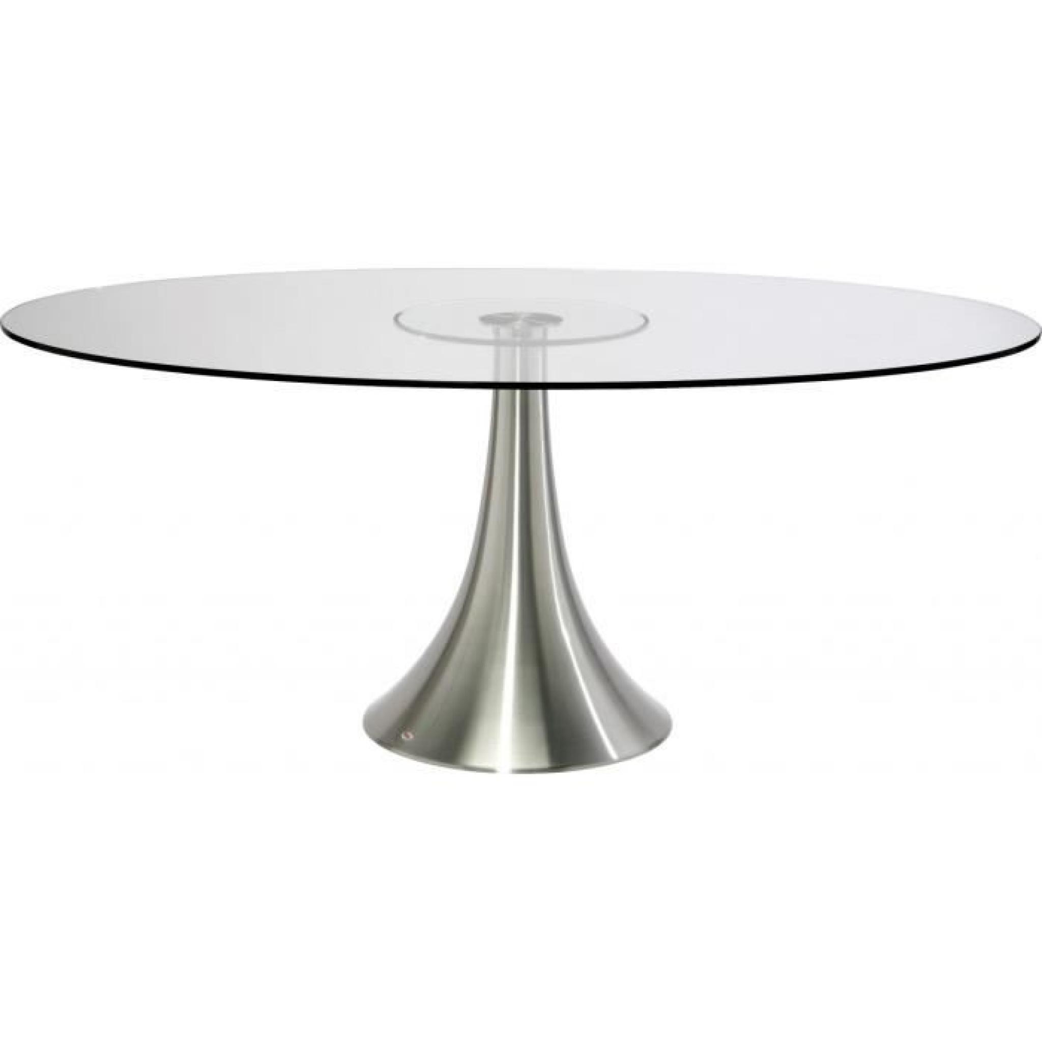 Table design ovale Loft alu et verre 180 x 120 cm 