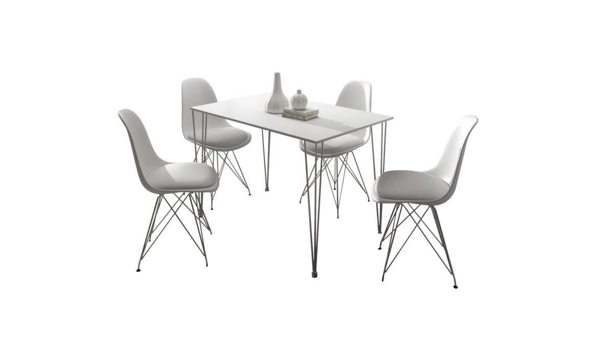 table design rectangulaire 120 cm coloris blanc mat pas cher