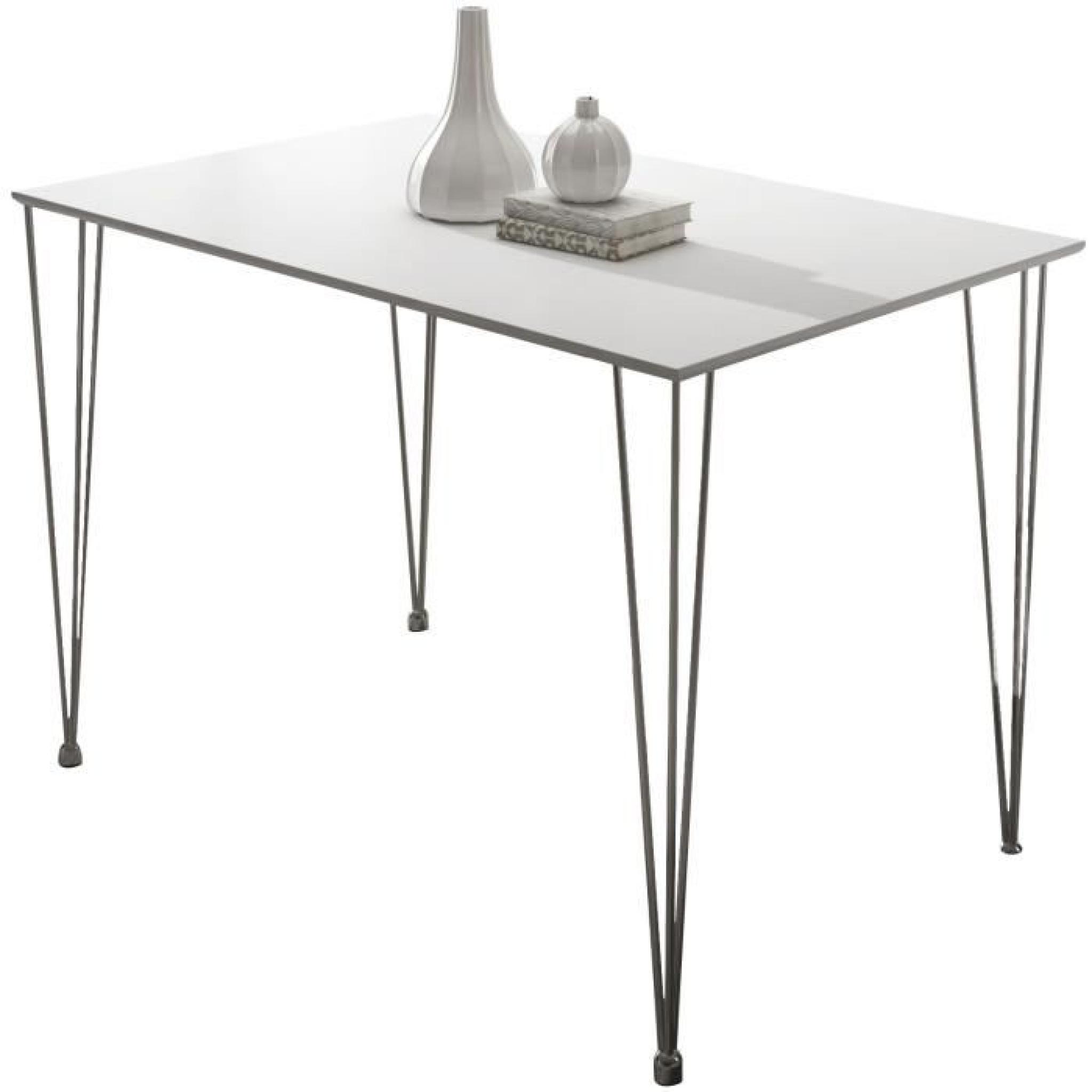 Table Design Rectangulaire 140 Cm Modele Luna Coloris Blanc Mat 