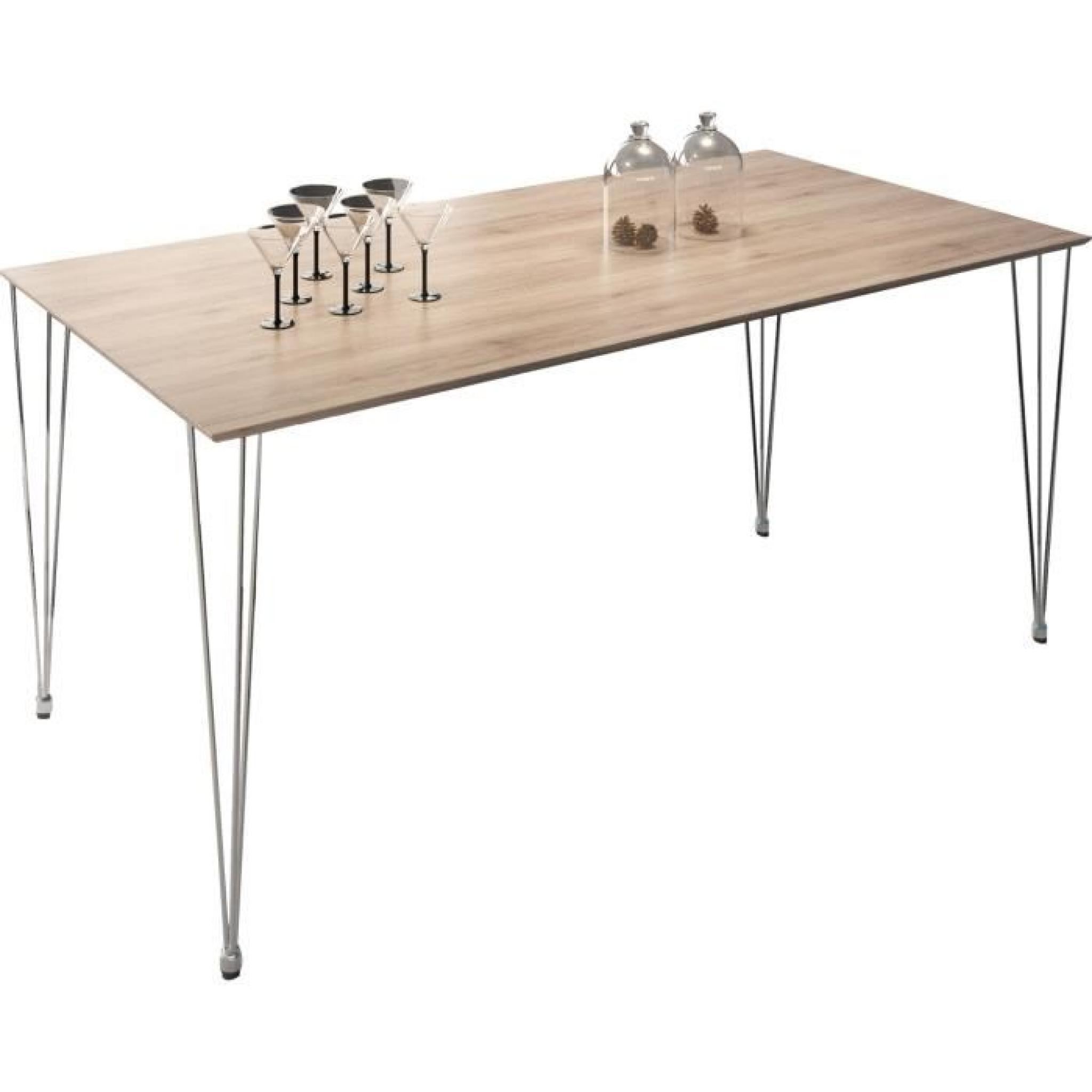 Table Design Rectangulaire 180 Cm Modele Luna Coloris Chêne Clair 