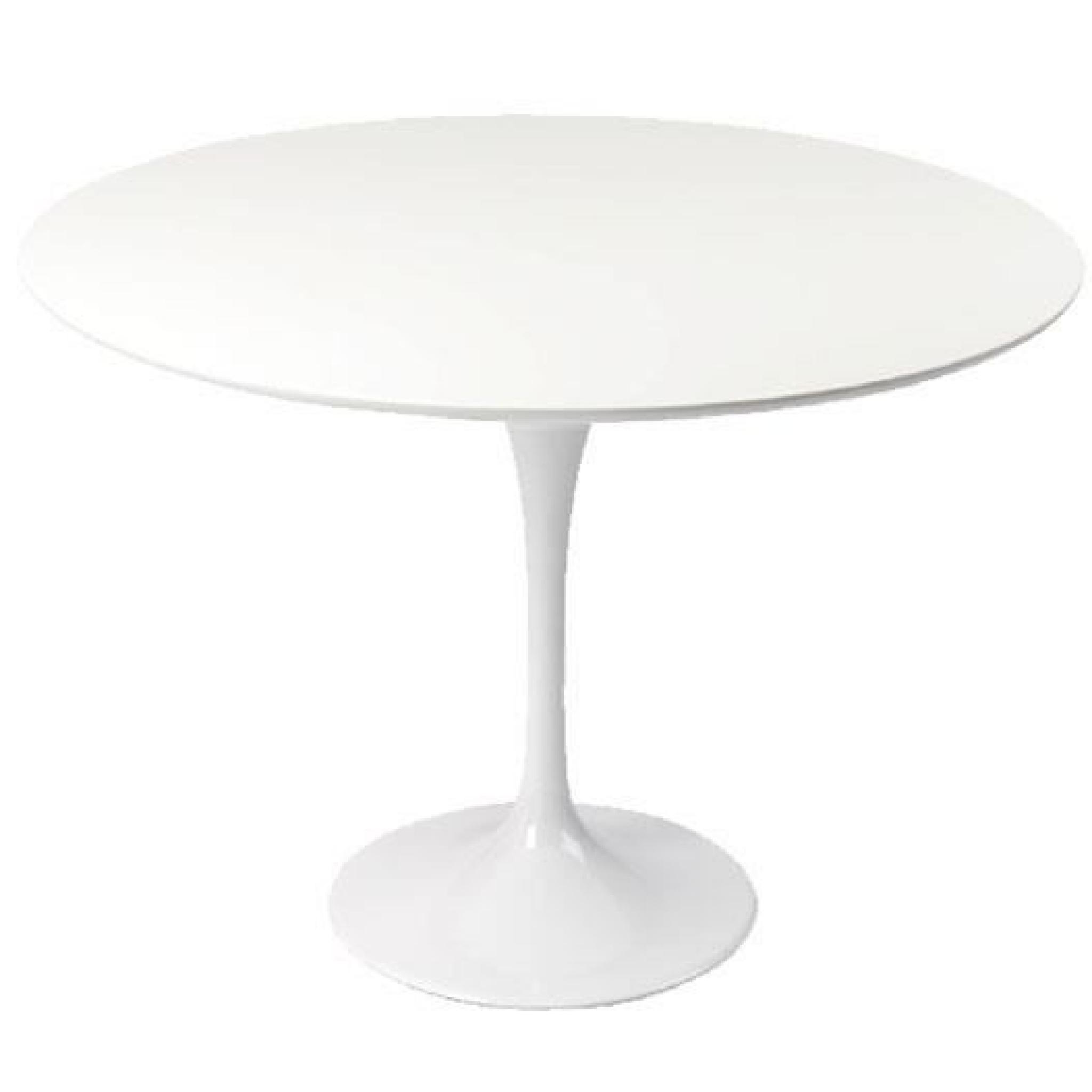 Table design ronde 120cm blanche - Tulipe