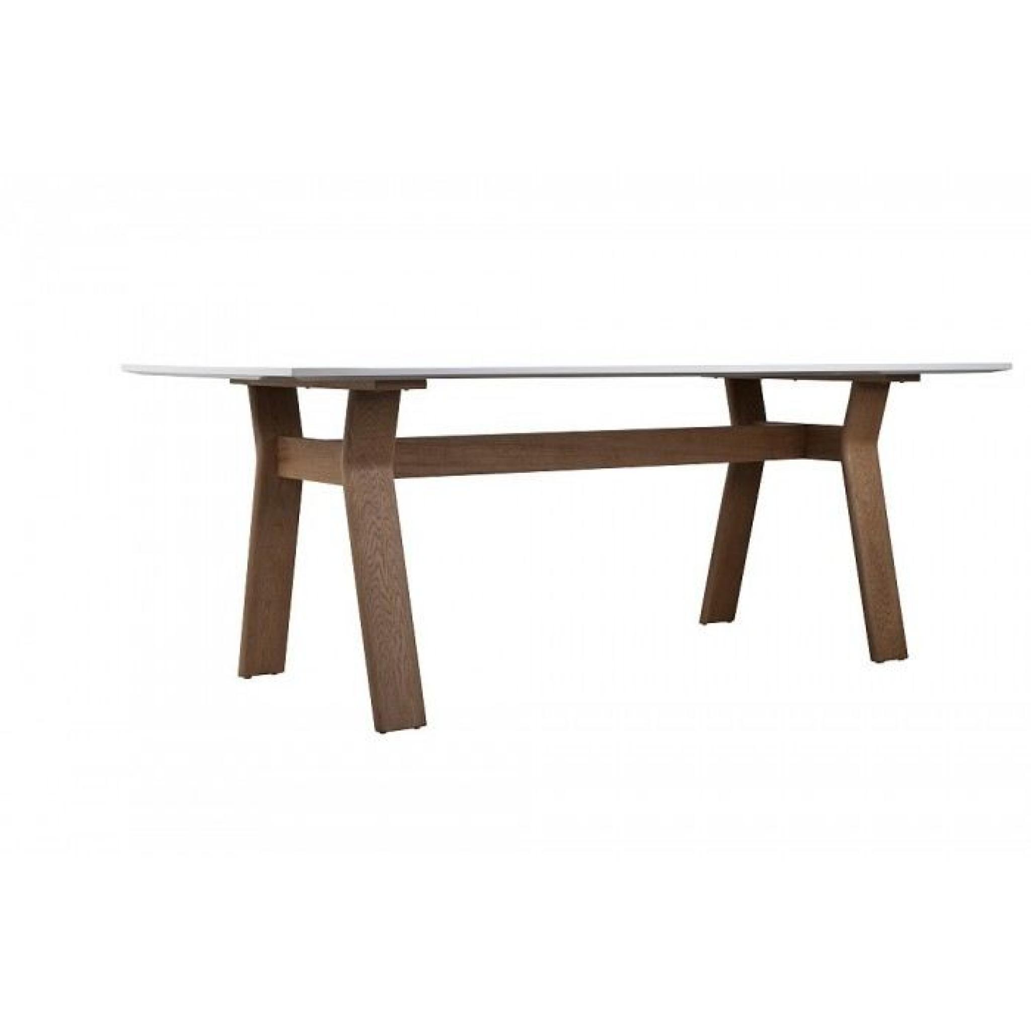 Table design Woody Matière Bois Couleur Blanc/N…