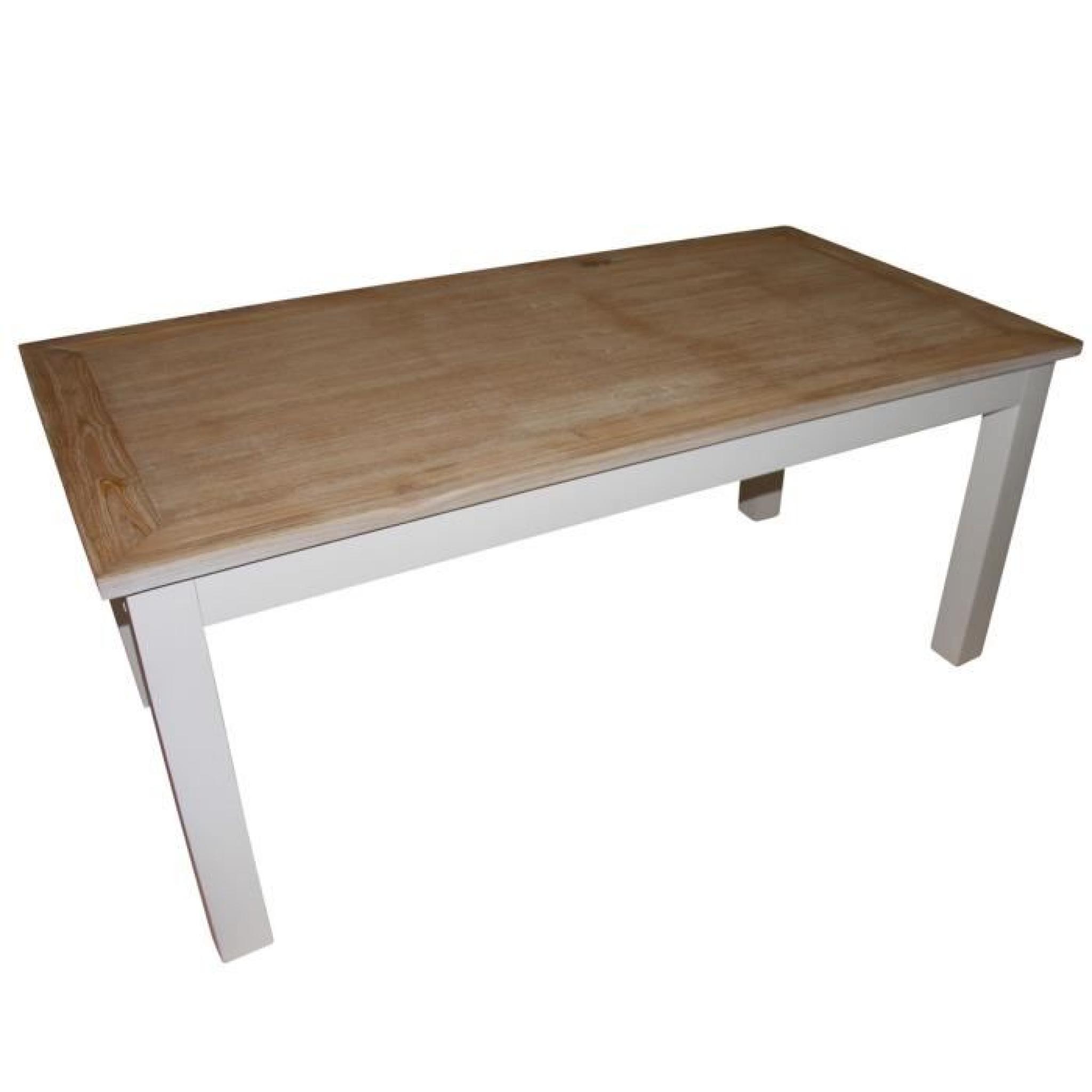 Table en acajou et teck rectangulaire - 180 x 90 cm - LONDRES pas cher