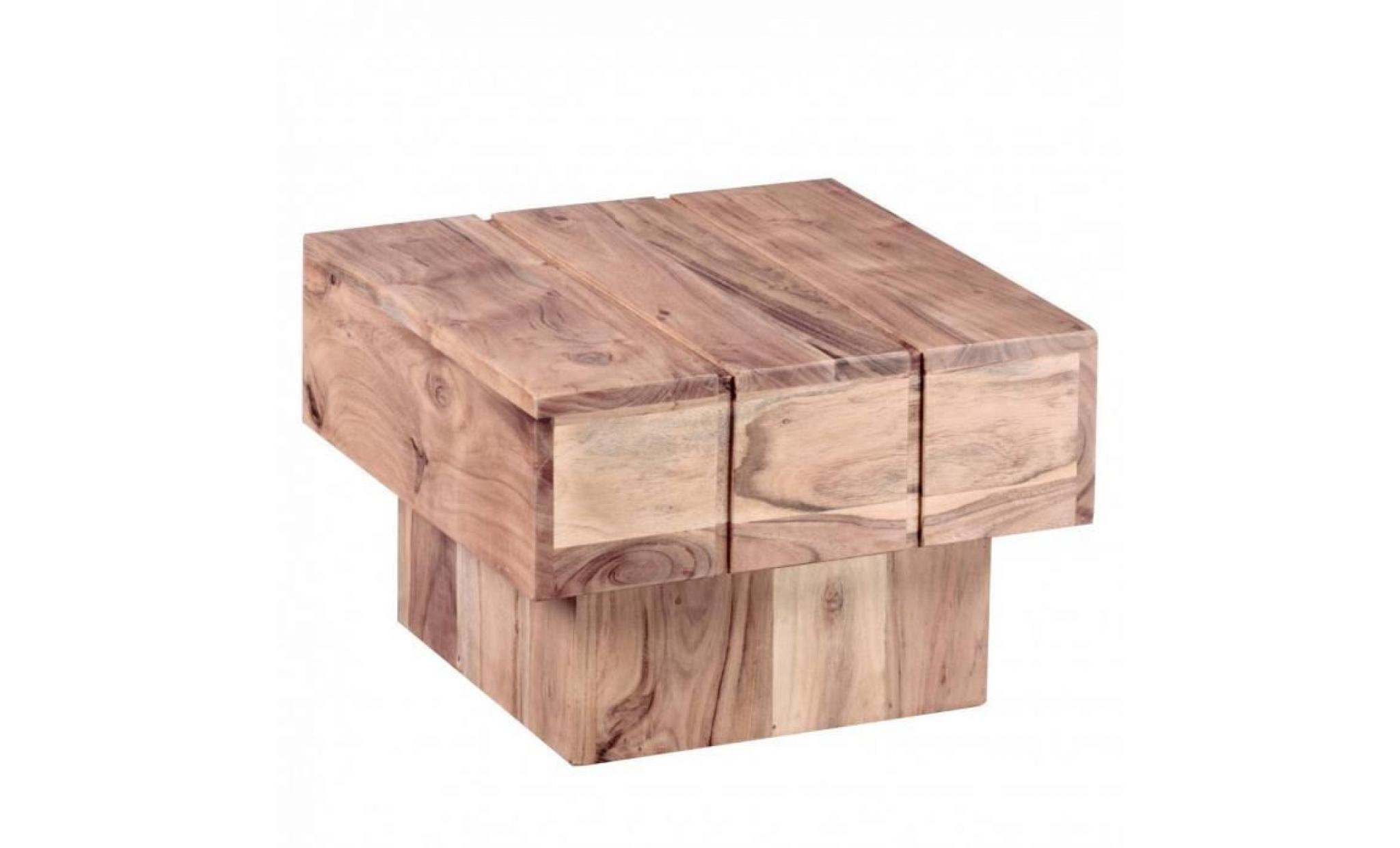 table en bois massif acacia table basse 44 x 44 x 30 cm table basse solide carré cube large pas cher