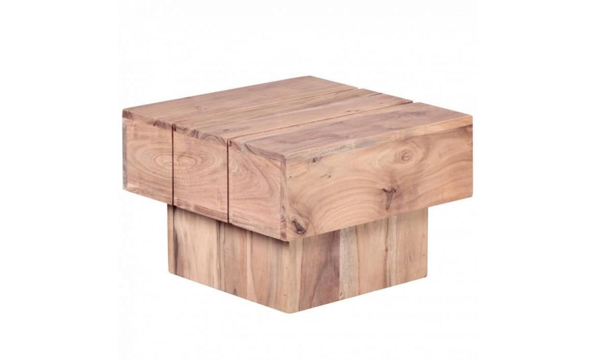 table en bois massif acacia table basse 44 x 44 x 30 cm table basse solide carré cube large pas cher