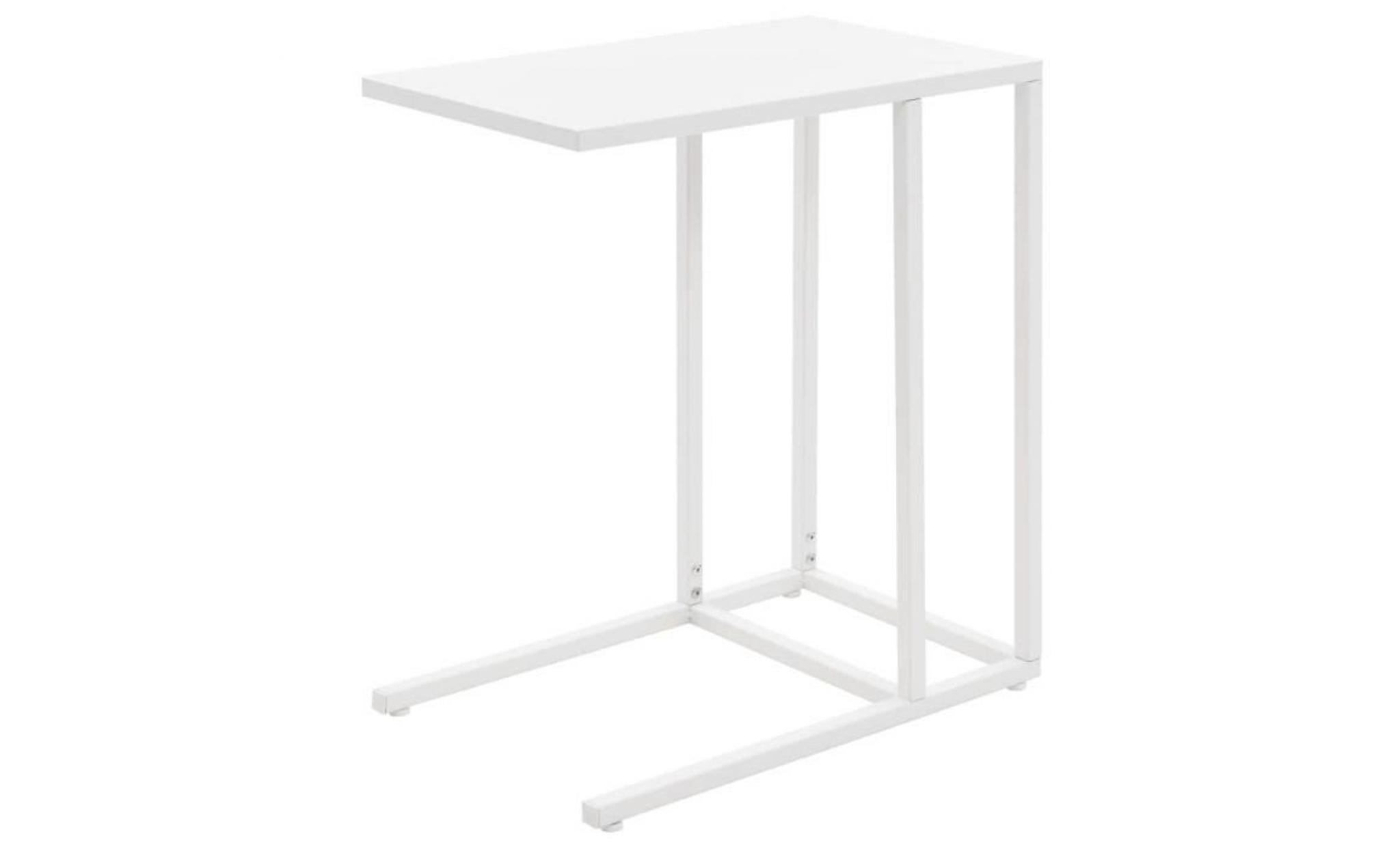 table en c métal 35 x 55 x 65 cm blanc
