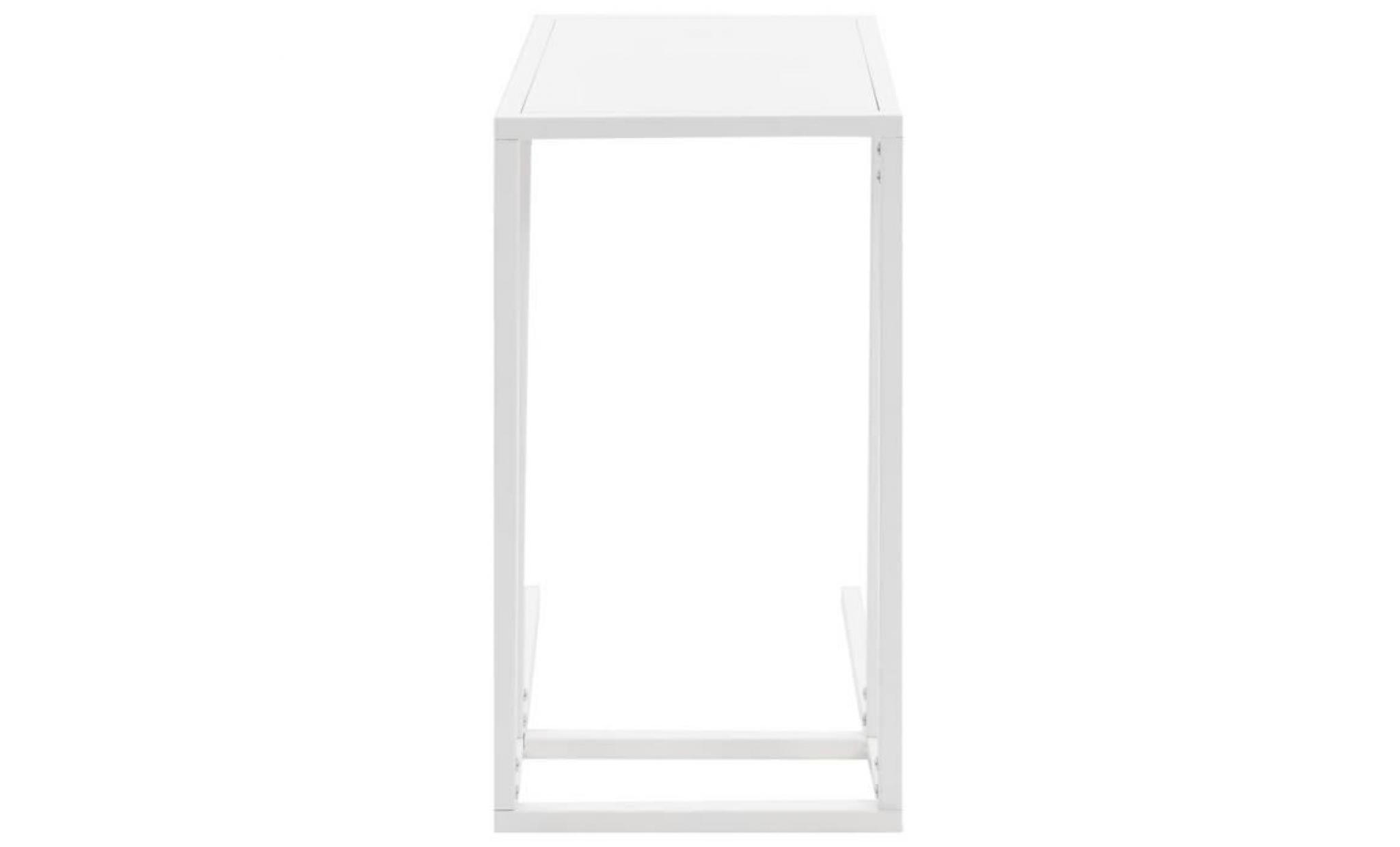 table en c métal 35 x 55 x 65 cm blanc pas cher