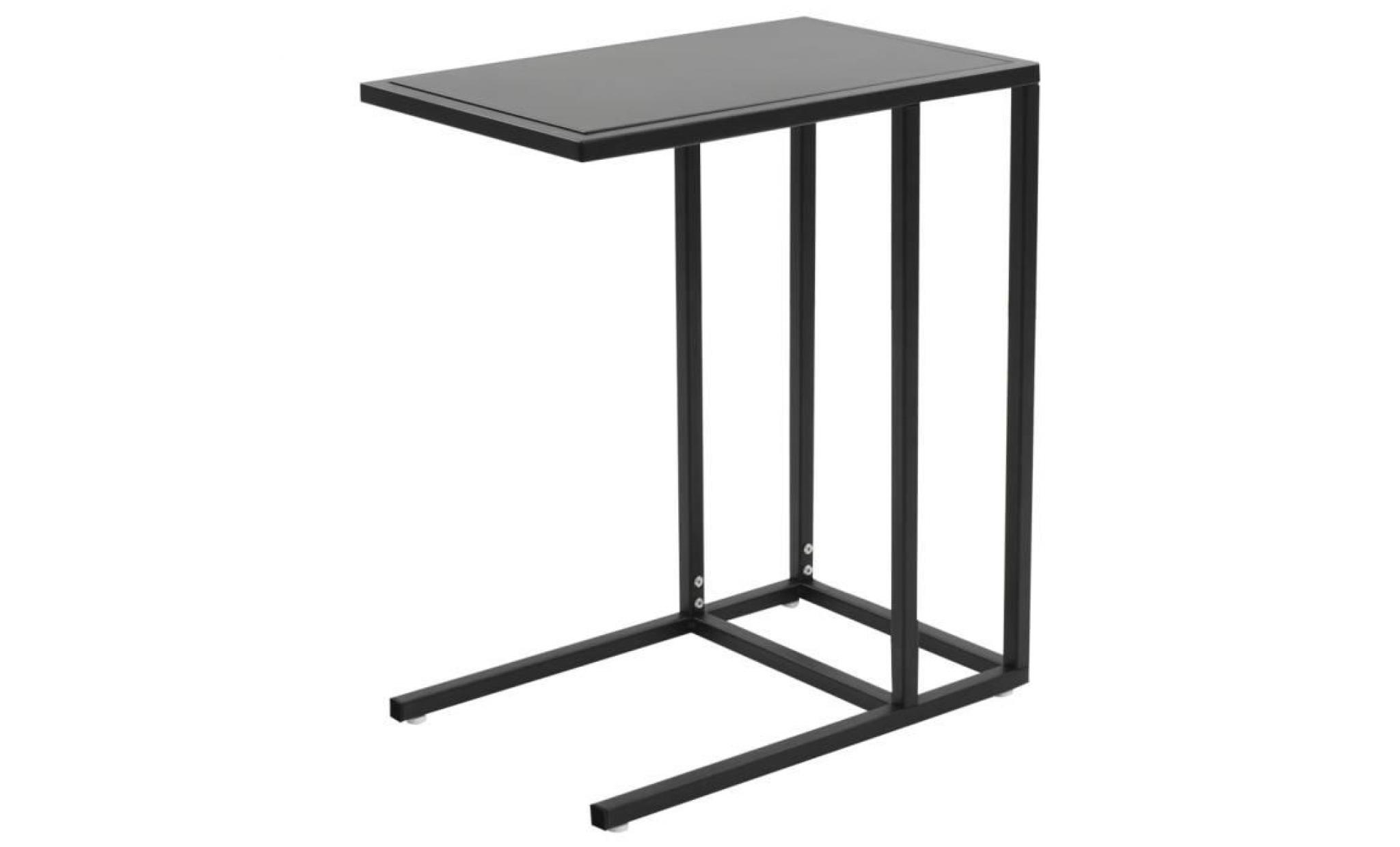 table en c métal 35 x 55 x 65 cm noir