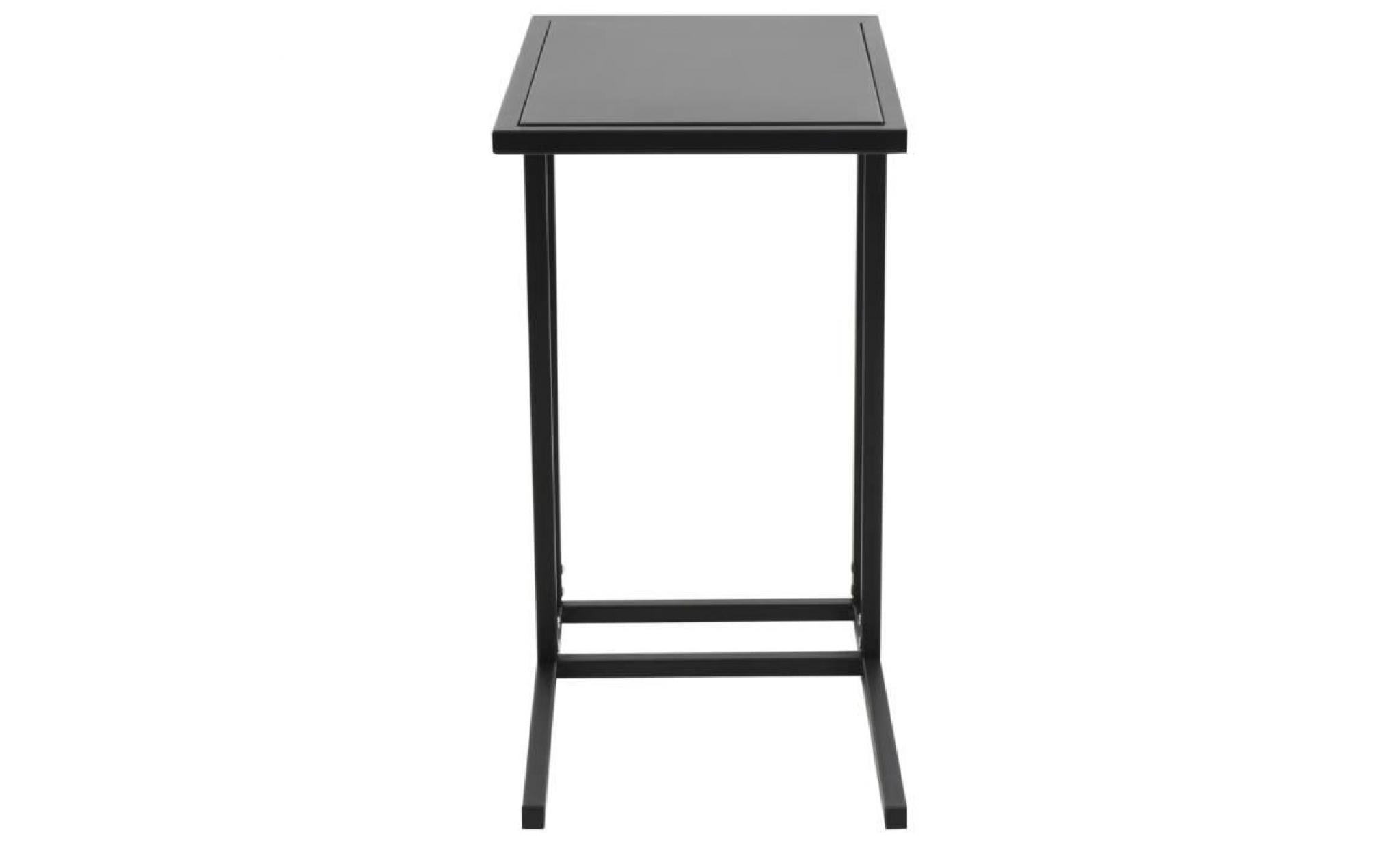 table en c métal 35 x 55 x 65 cm noir pas cher