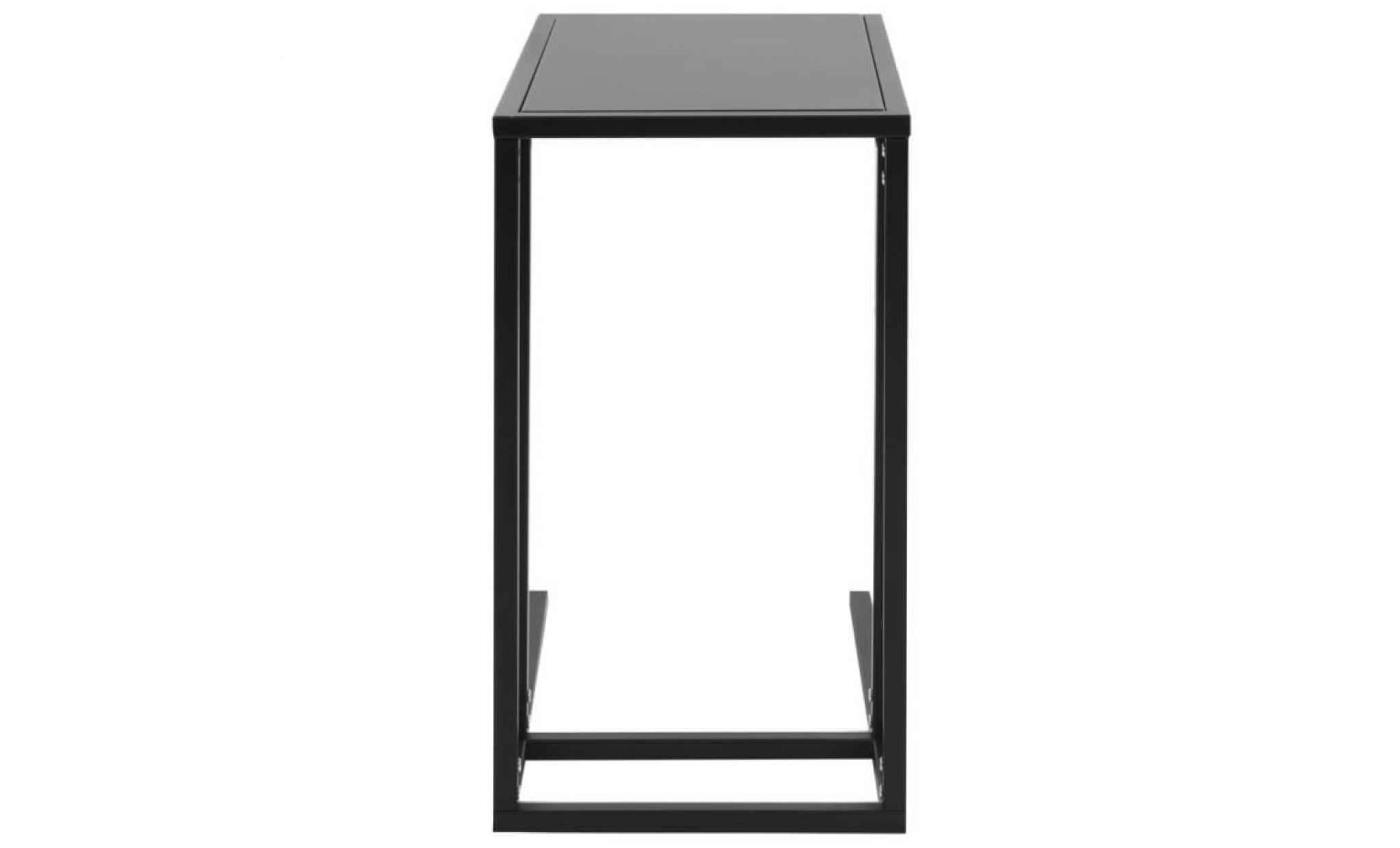 table en c métal 35 x 55 x 65 cm noir pas cher