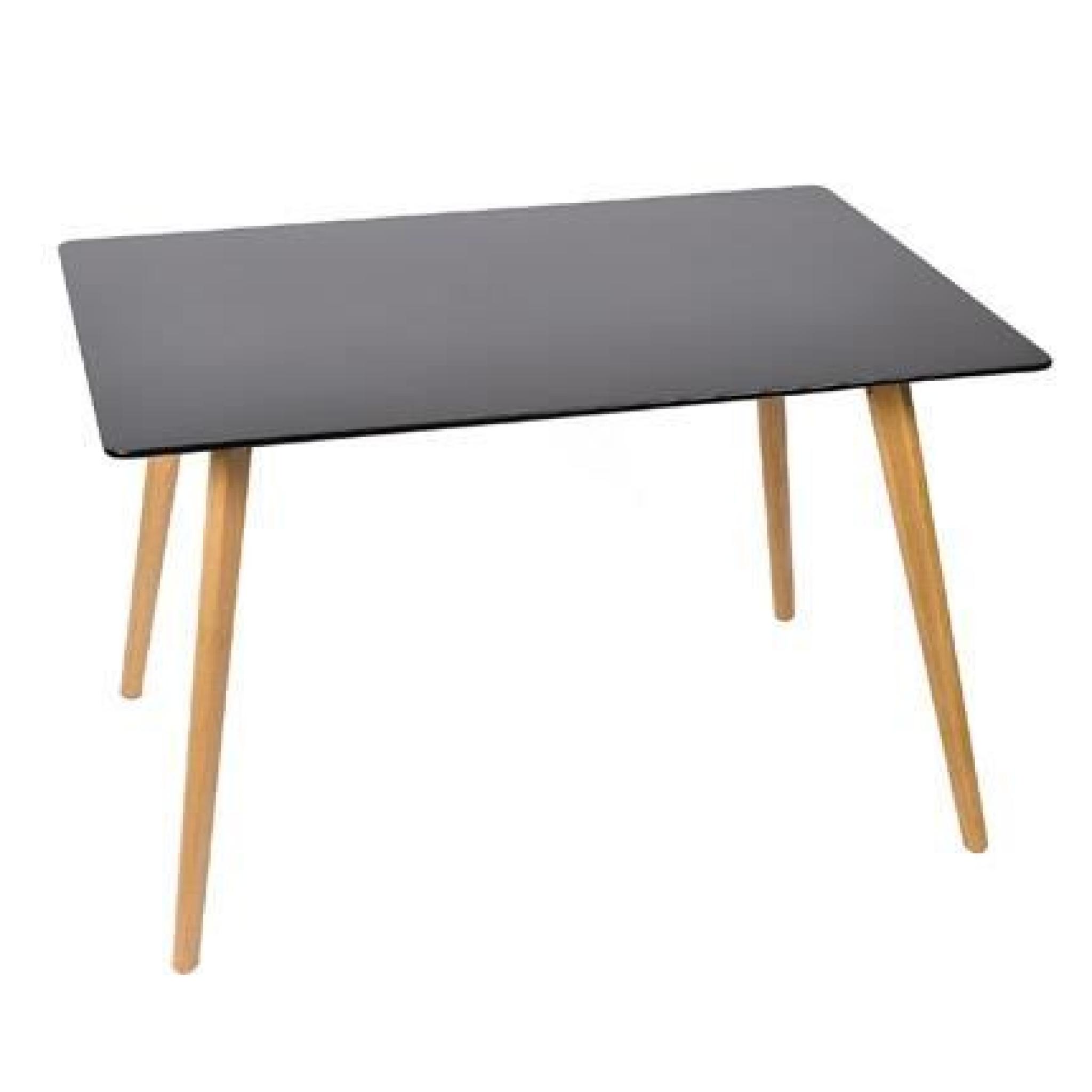 Table en chêne plateau mdf noir mat 