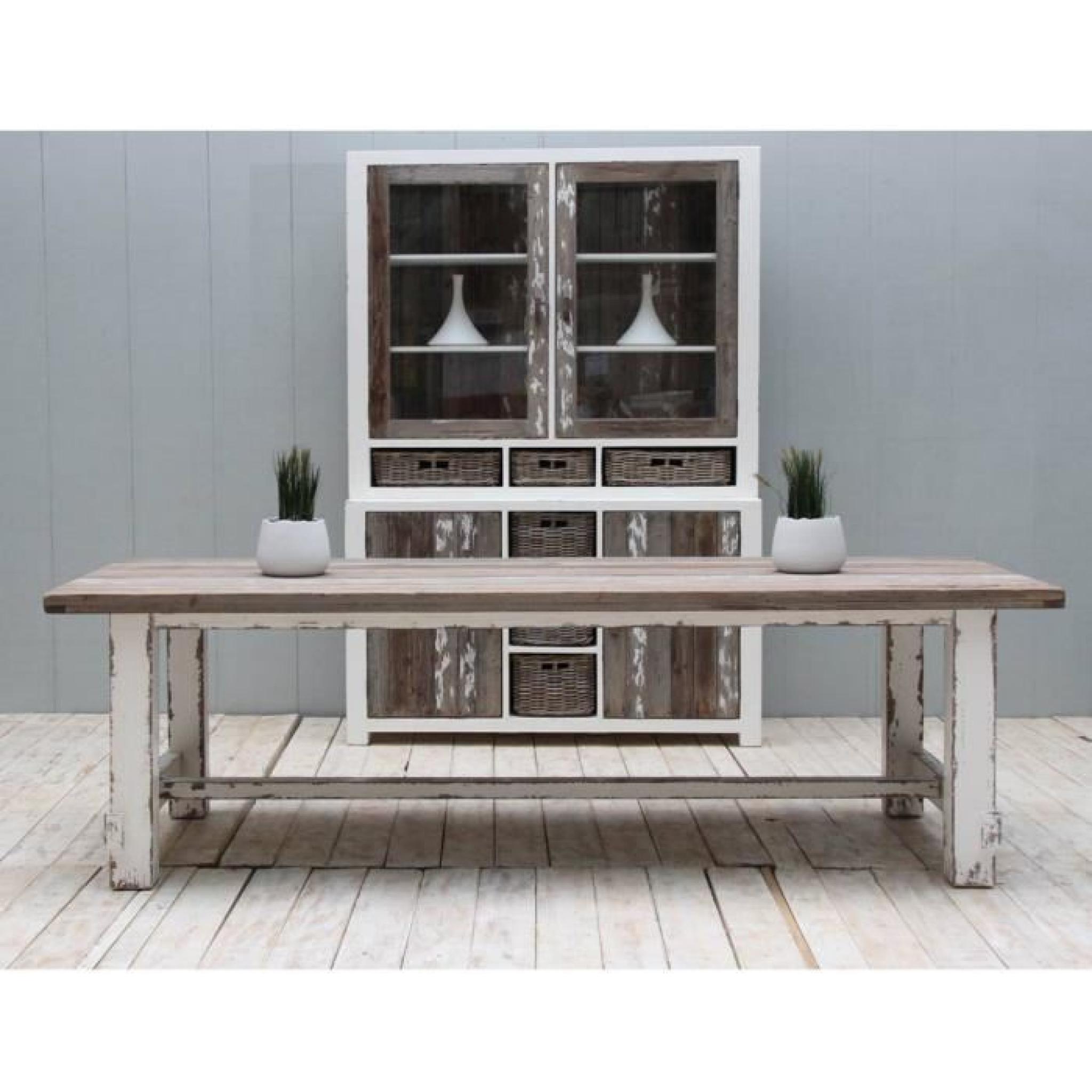 Table en pin recyclé rectangulaire - 180 x 100 cm - ATLANTIC