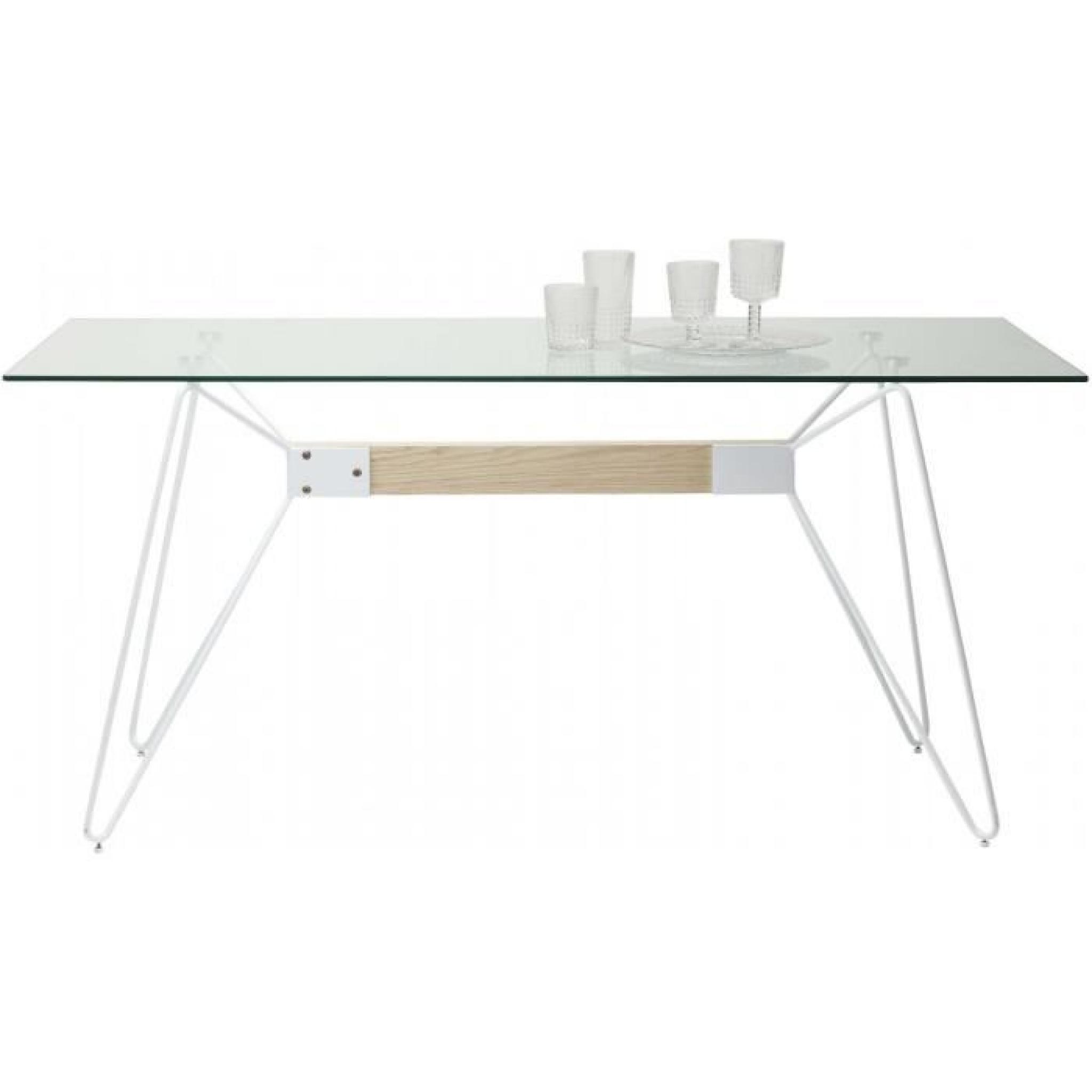 Table en verre Slope 160x80cm Kare Design pas cher