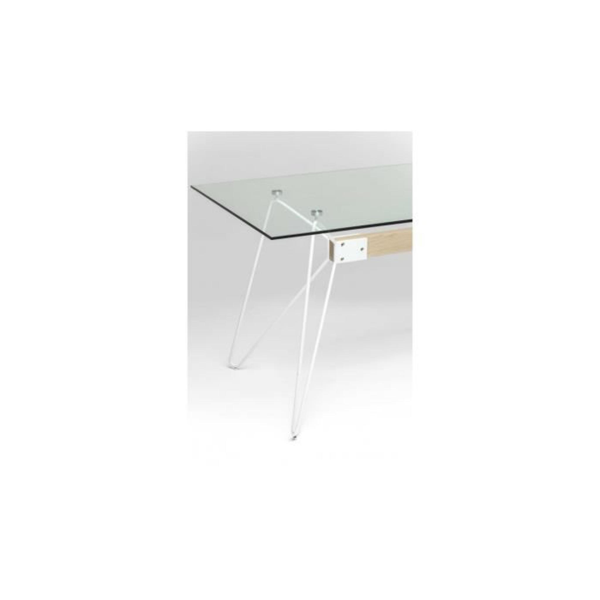 Table en verre Slope 160x80cm Kare Design pas cher