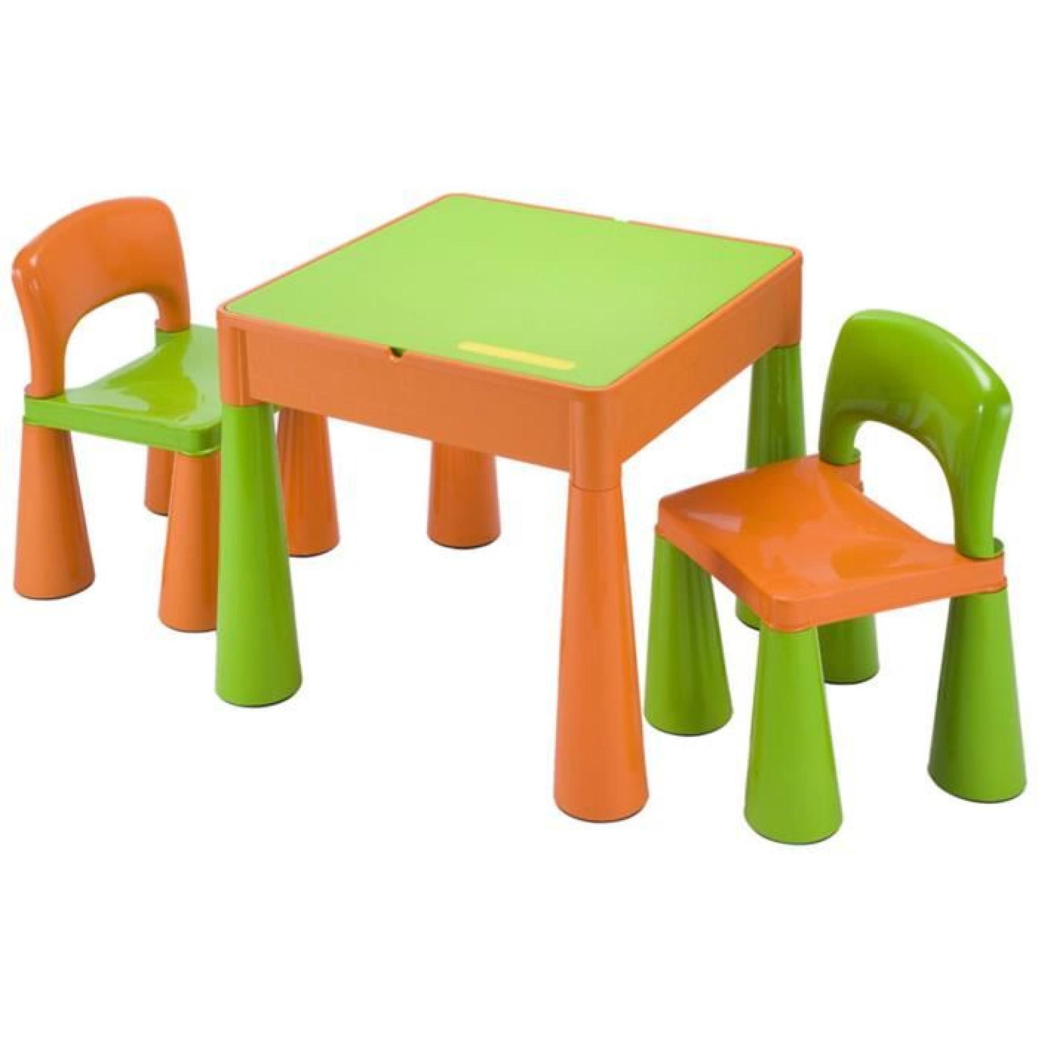 Table et 2 chaises (vert - orange)- Lego, de l'...