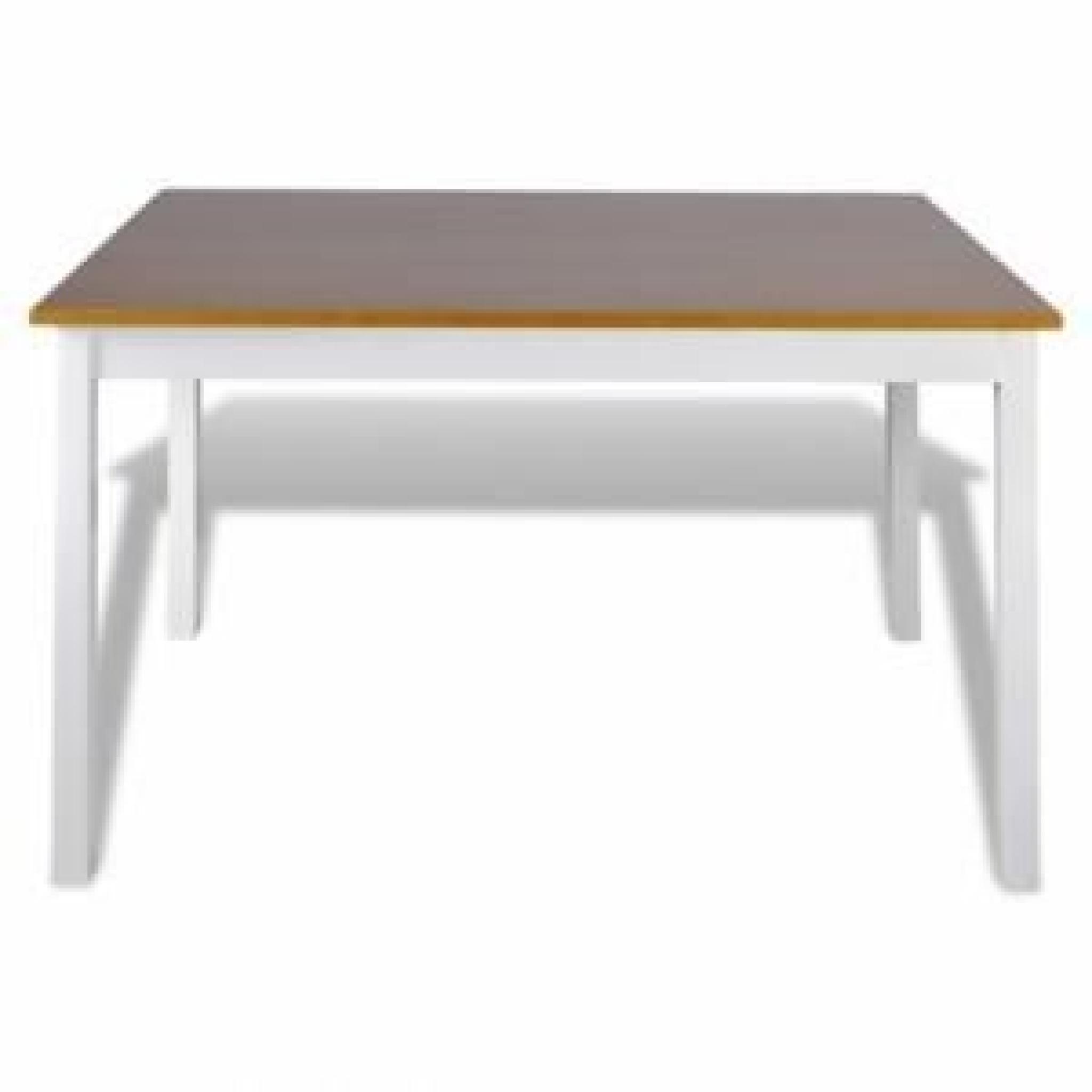 Table et 4 chaises en bois blanc/ brun bois de … pas cher