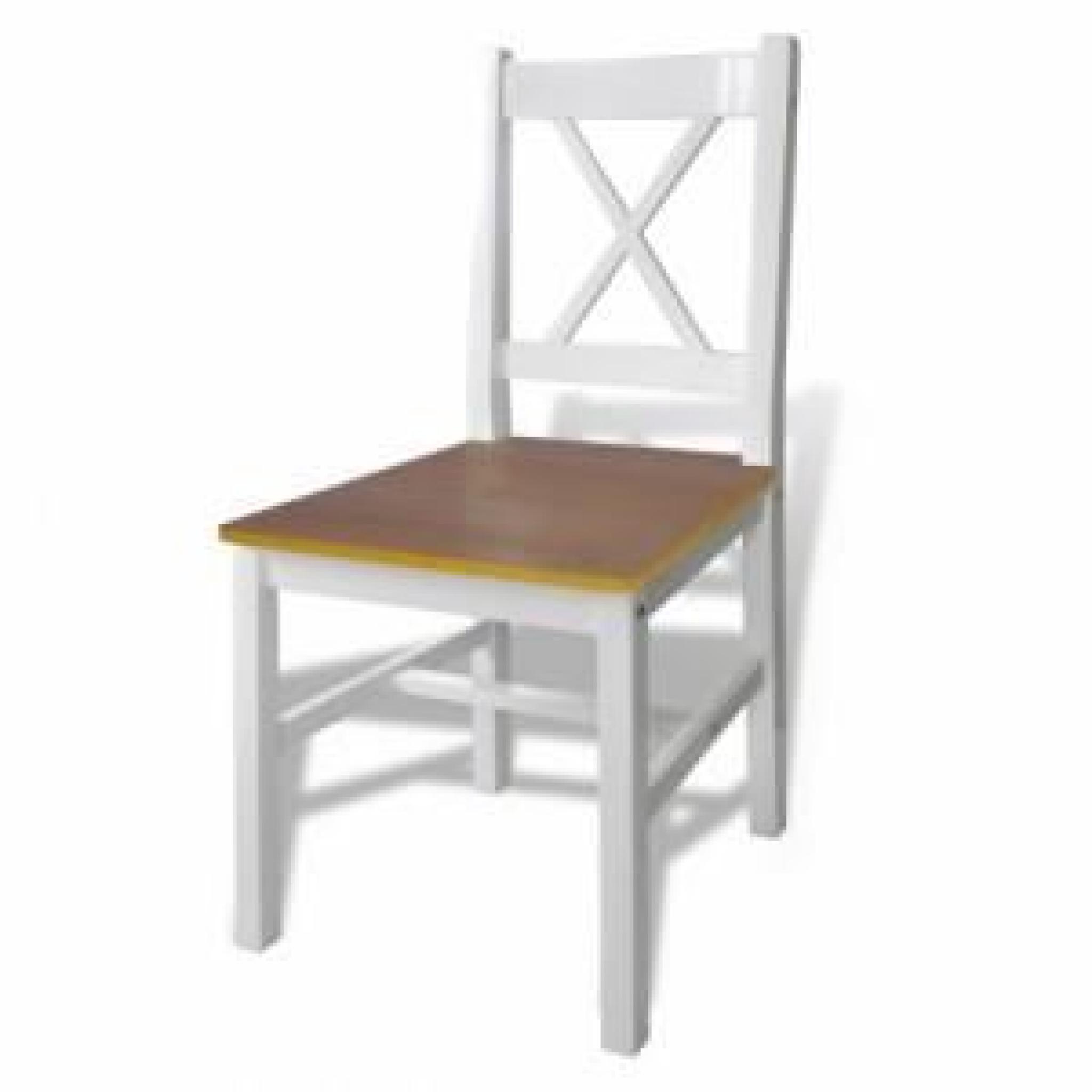 Table et 4 chaises en bois blanc/ brun bois de … pas cher
