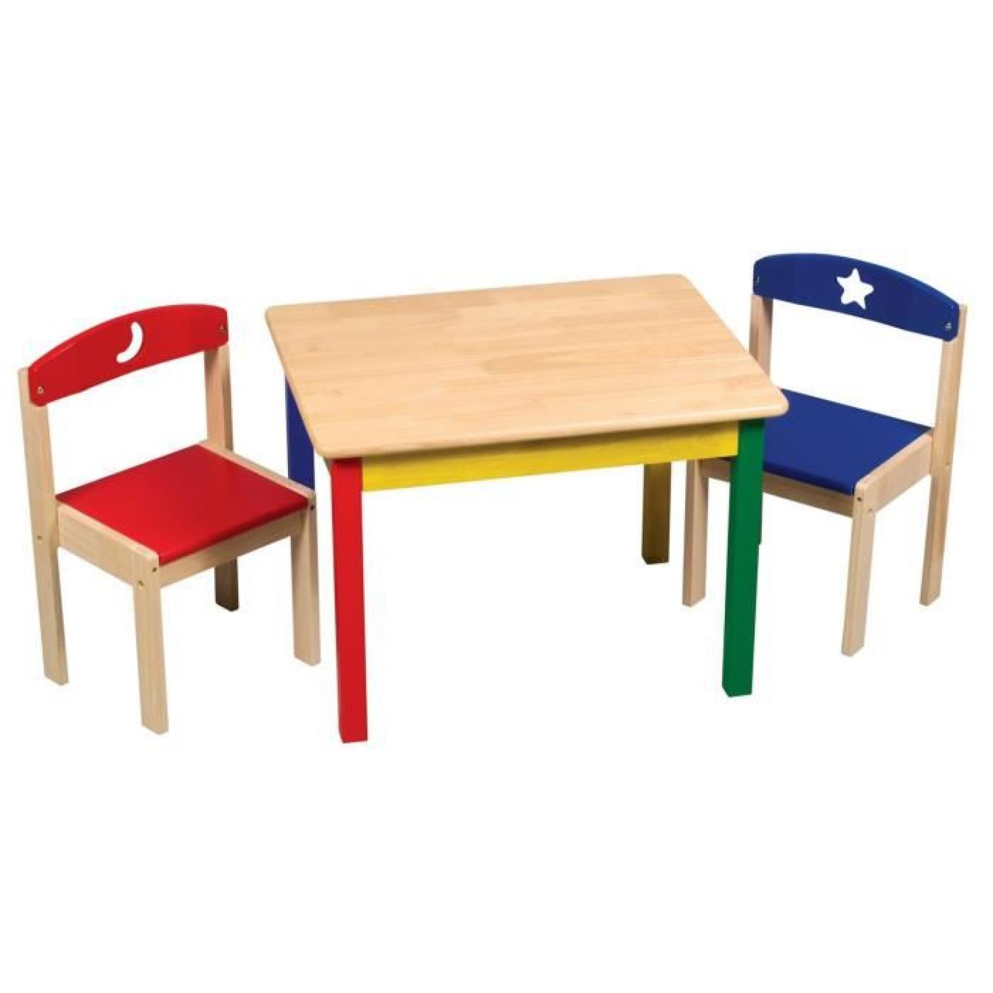 Table et chaises en bois Lune neuf -mobilier ch...