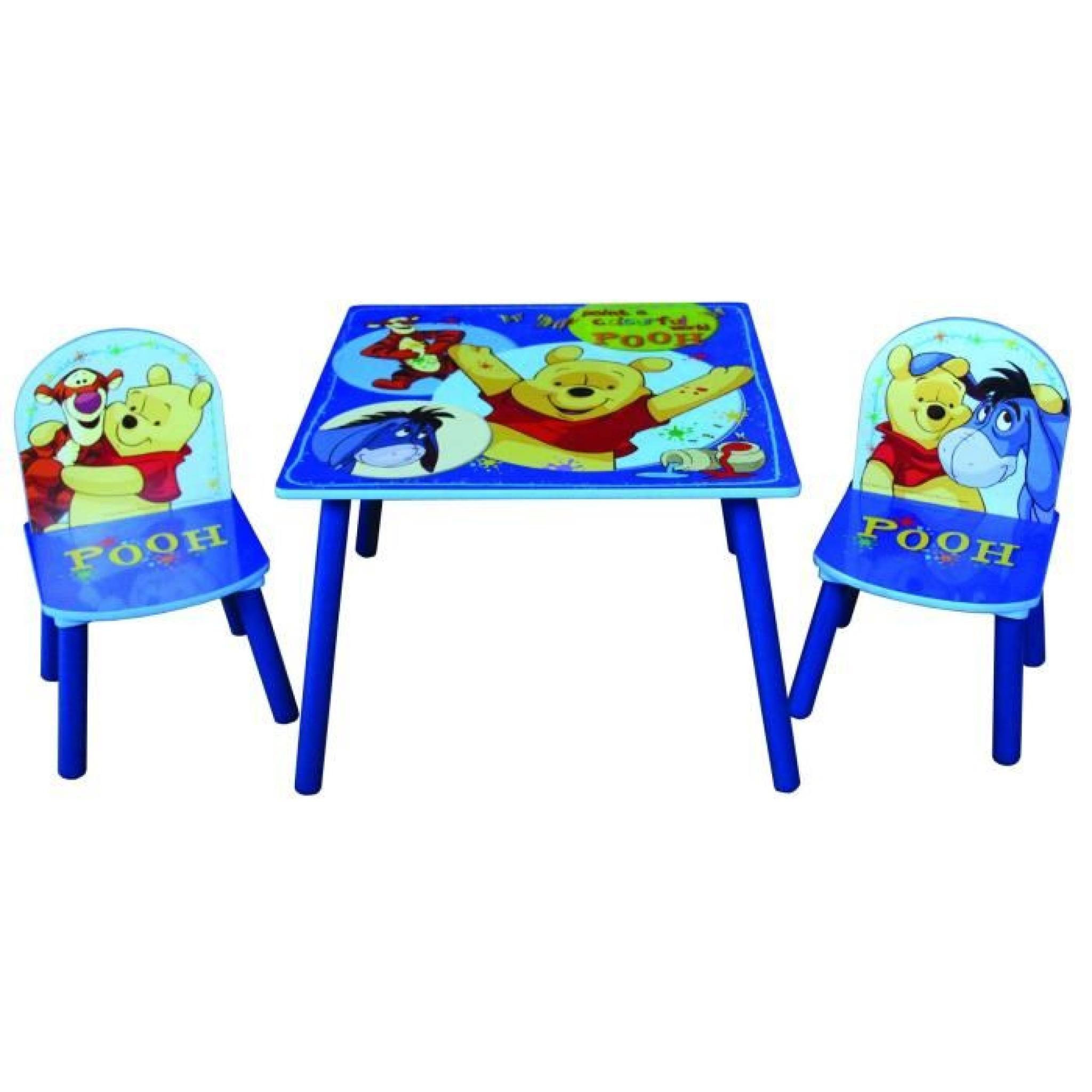 Table et chaises en bois Winnie l'ourson de Disney pour enfants