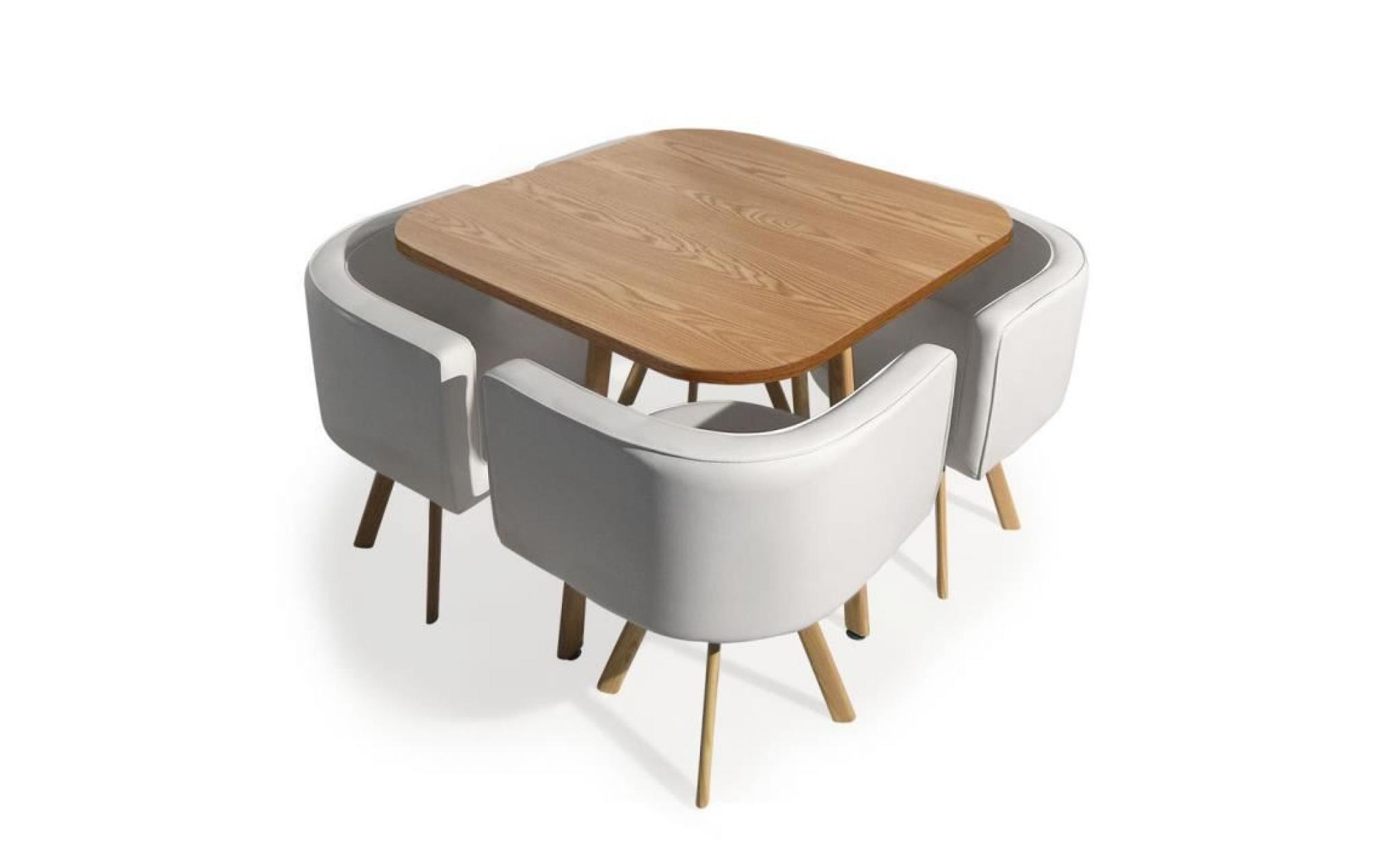 table et chaises scandinaves oslo blanc et chêne
