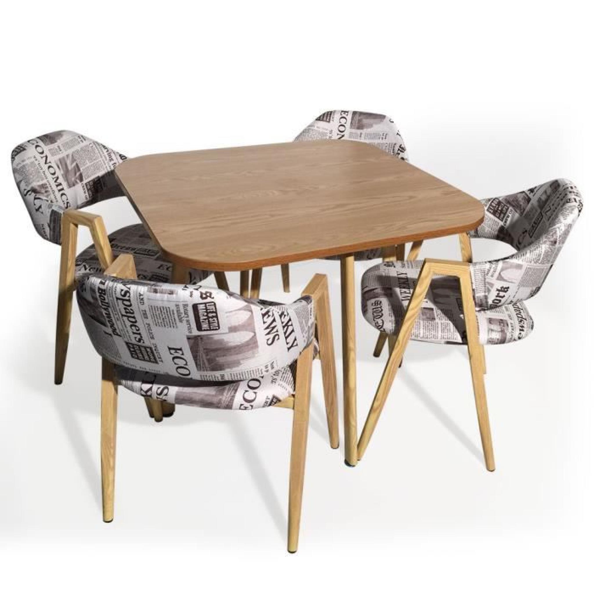 Table et chaises scandinaves Avenue Tissu Journal pas cher