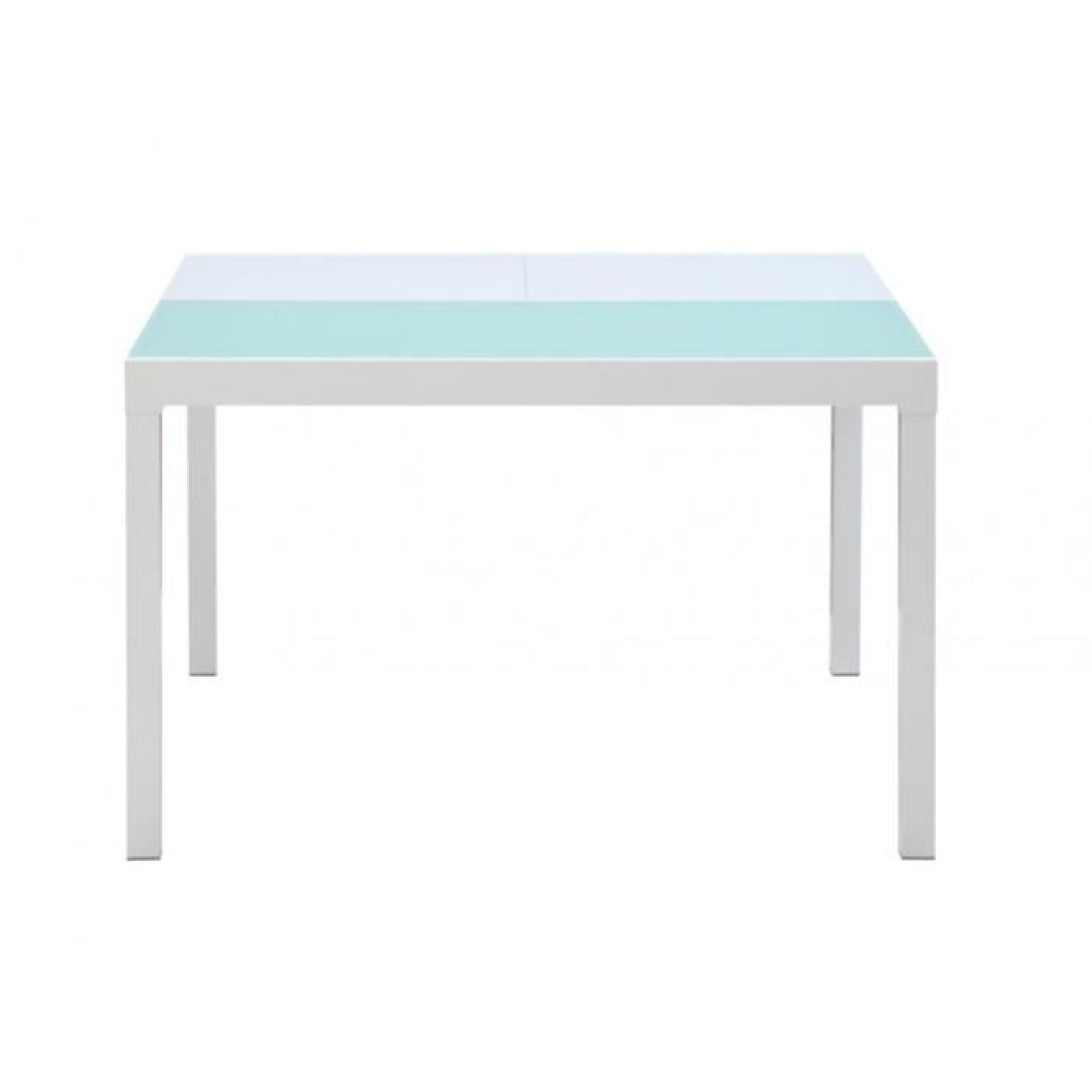 Table extensible CORINE - 4 à 8 couverts - MDF & verre trempé - Noir et blanc pas cher