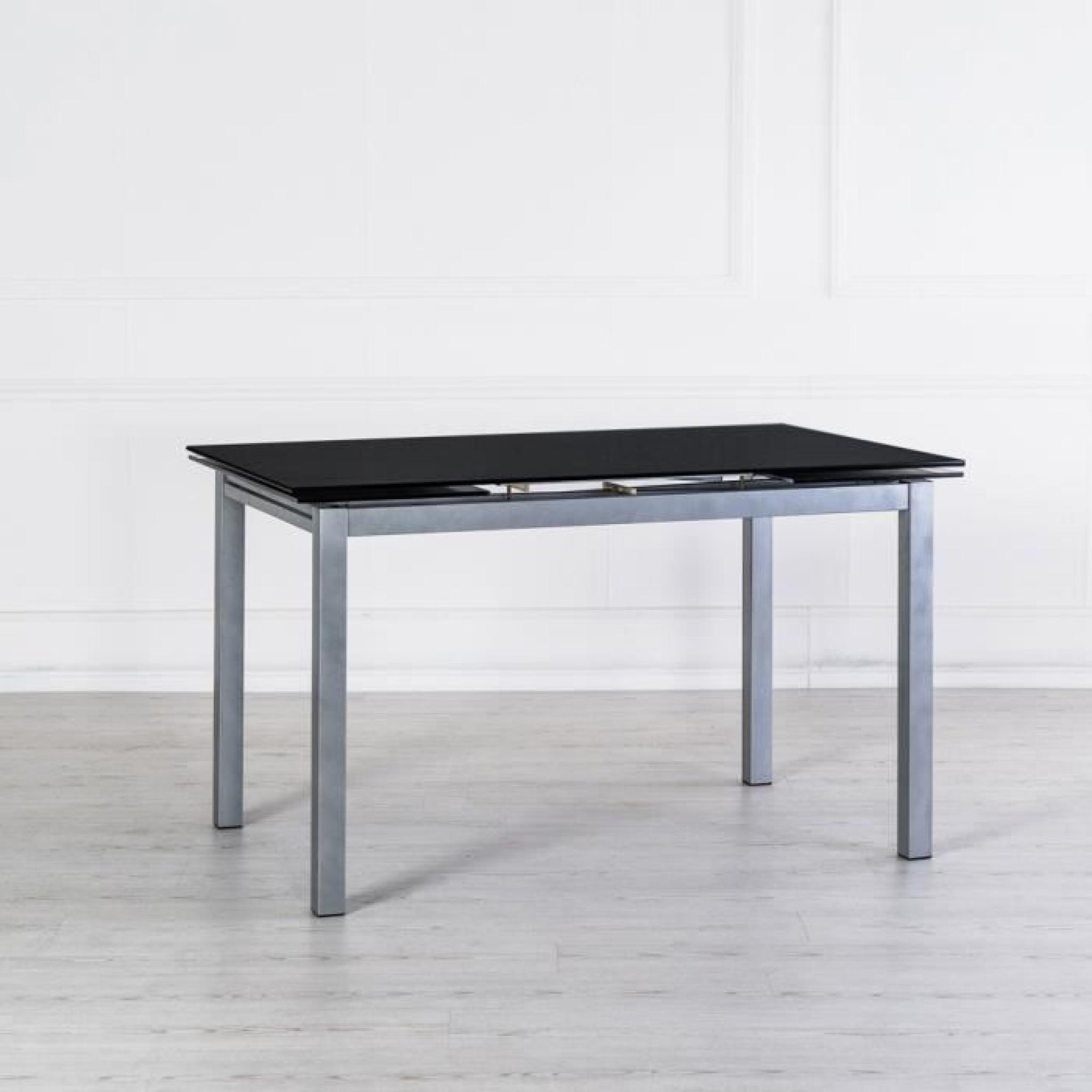 Table extensible de design moderne Dynamo, couleur argent-blanc