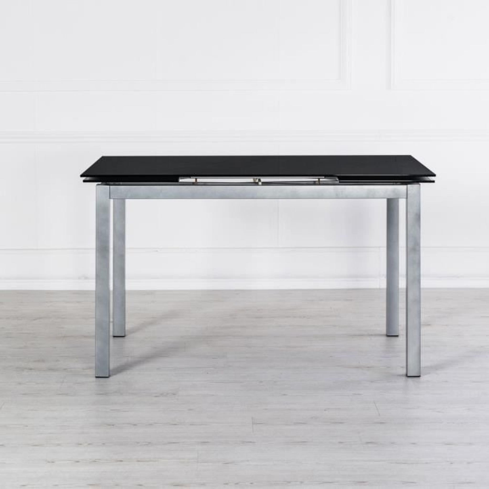 Table extensible de design moderne Dynamo, couleur argent-blanc pas cher