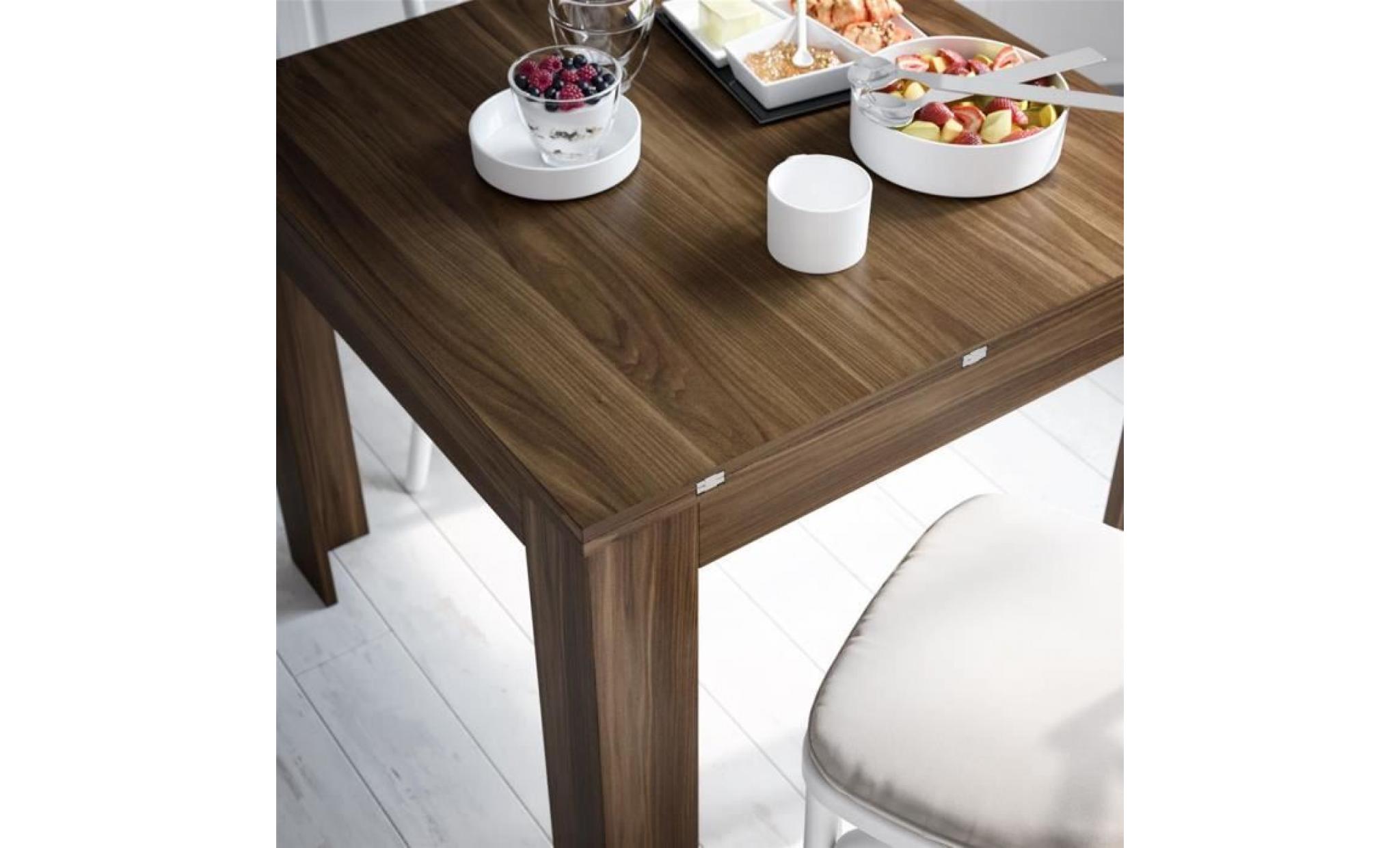 mobilifiver table extensible, eldorado, blanc brillant, 90 x 90 x 77 cm, mélaminé, made in italy pas cher