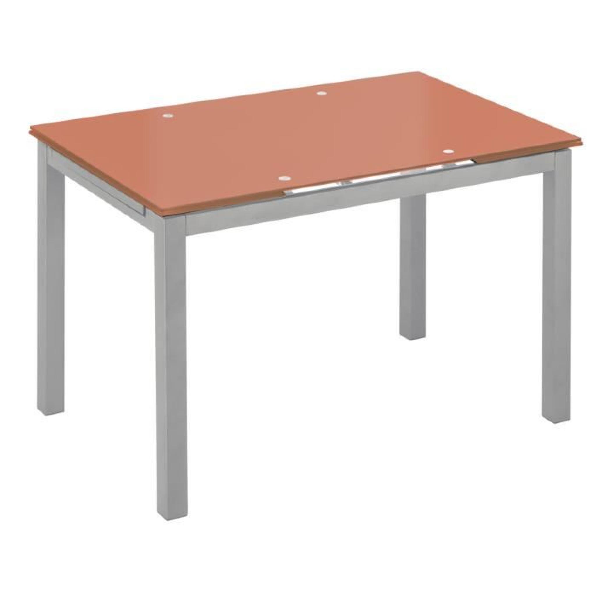 Table extensible en verre translucide Orange, 1100_1700 x 700 x 750 mm