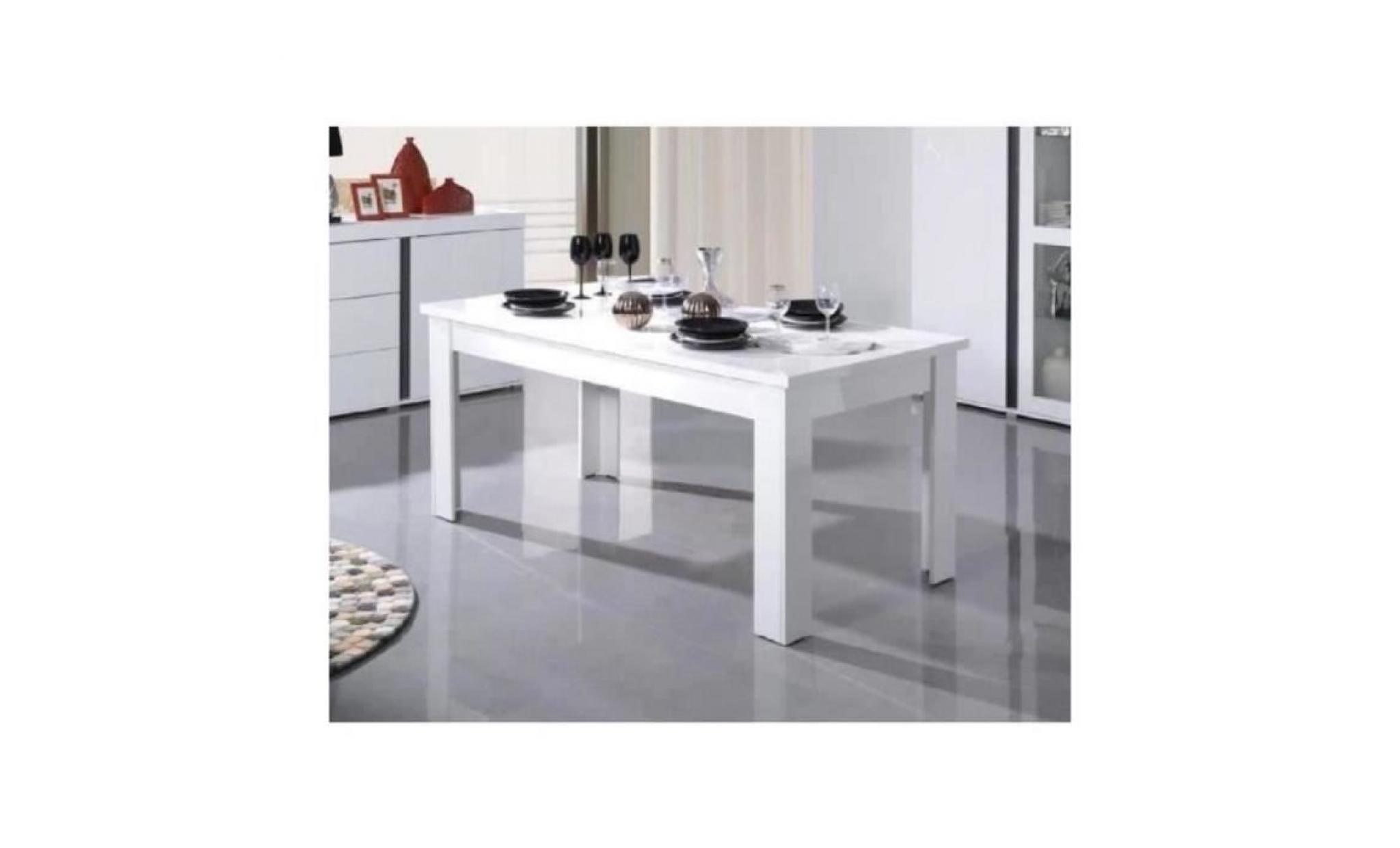 table extensible pour salle à manger avignon blanche laquée. dimensions 180 220 cm avec rallonges. blanc