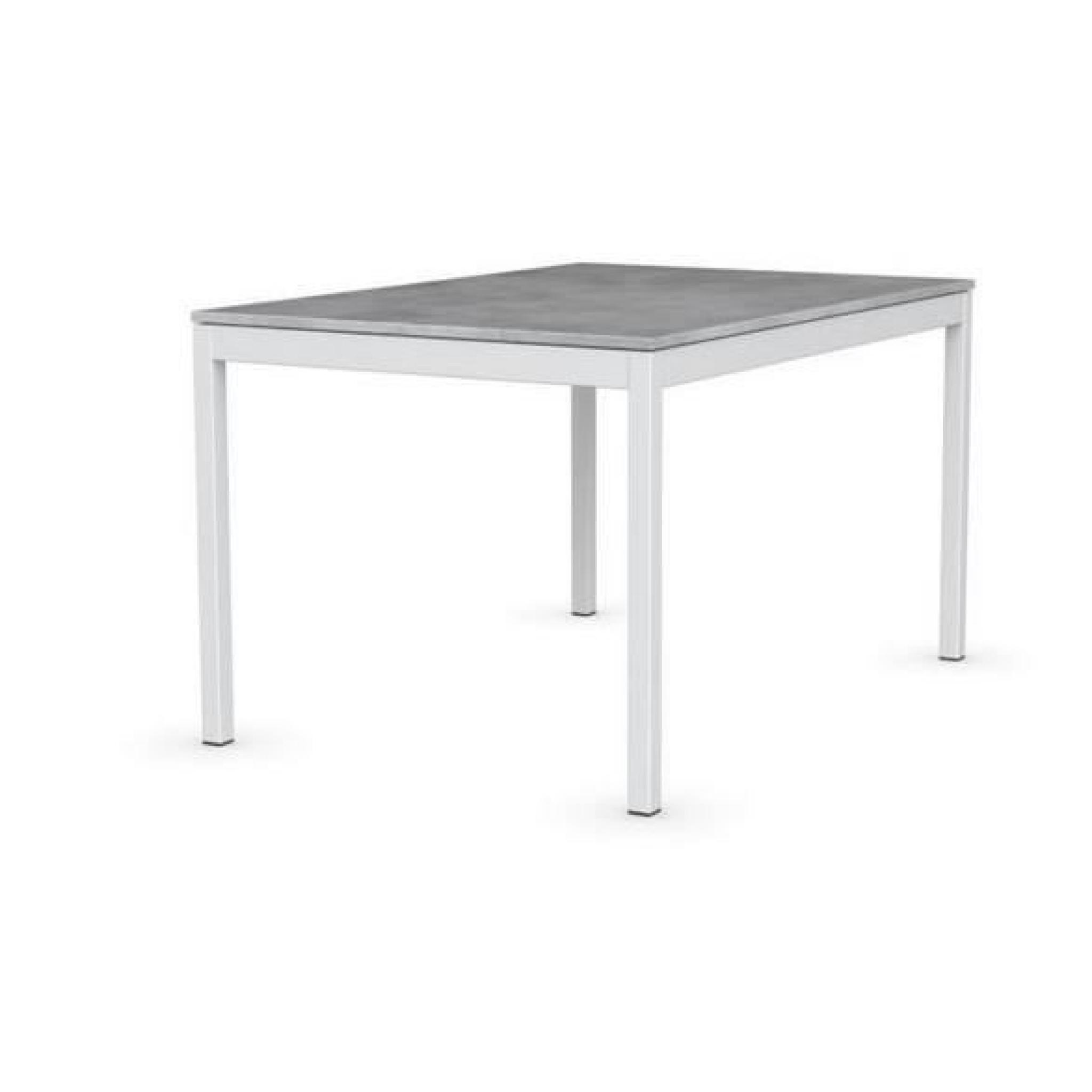 Table extensible SNAP gris béton et piétement l...
