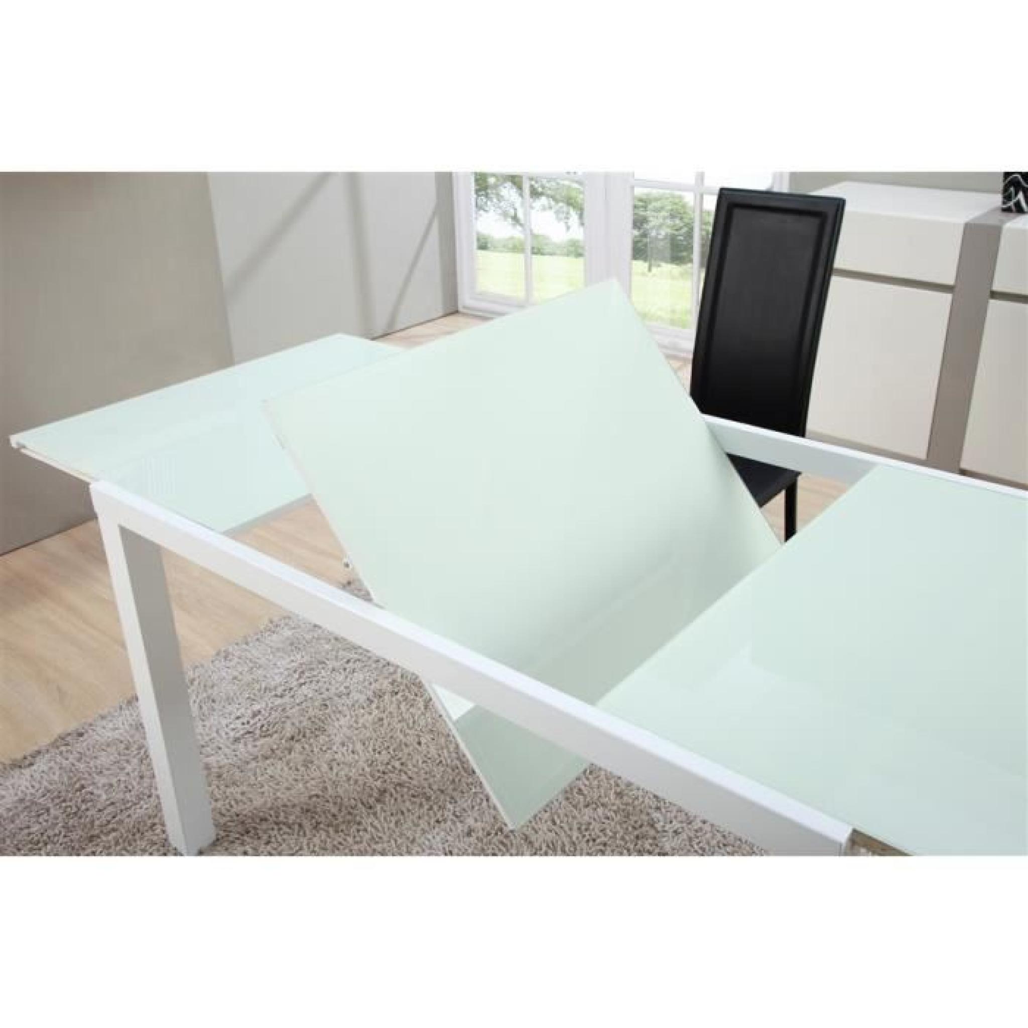 Table extensible Exquise Blanche 120/180 pas cher