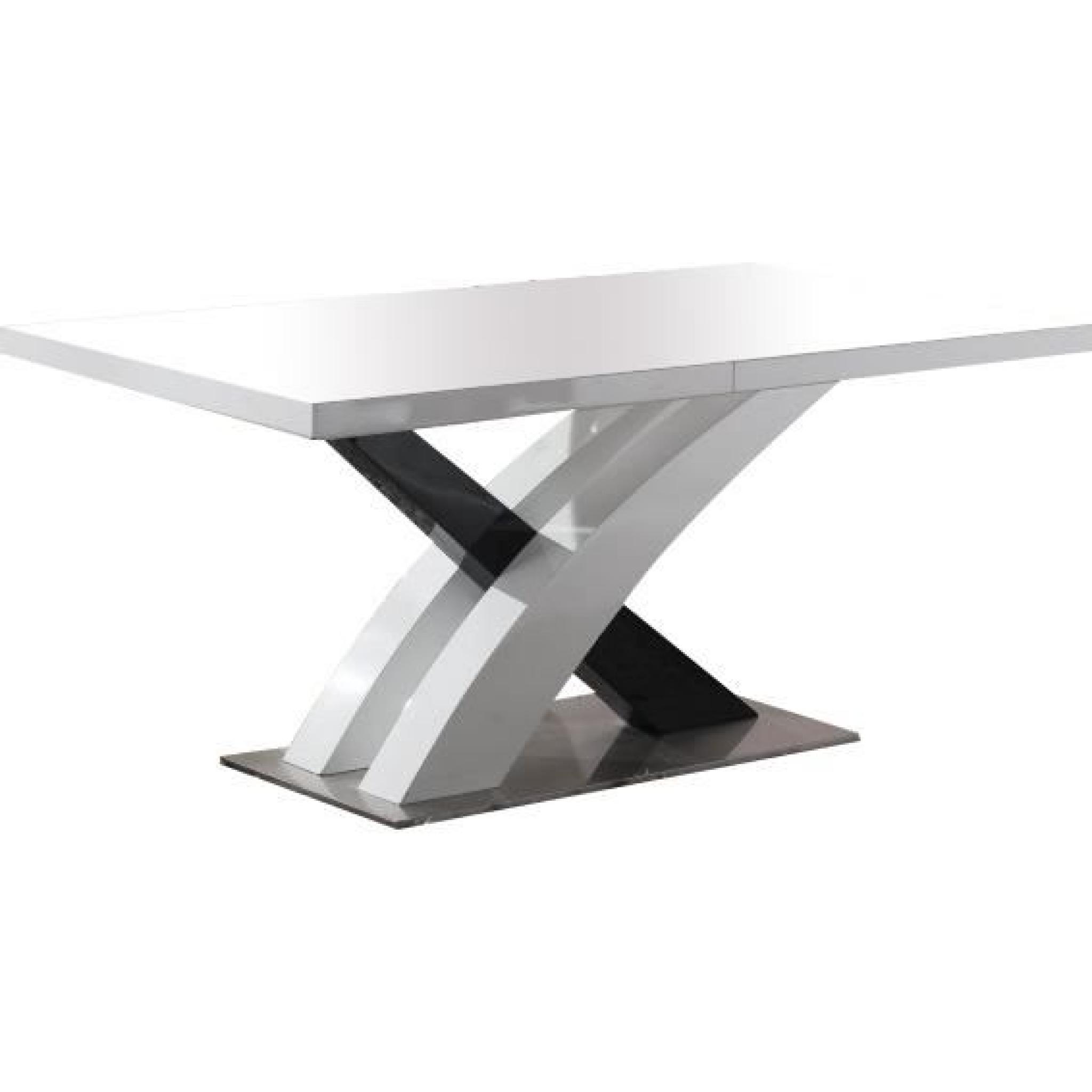 Table extensible ultra design coloris blanc laqué