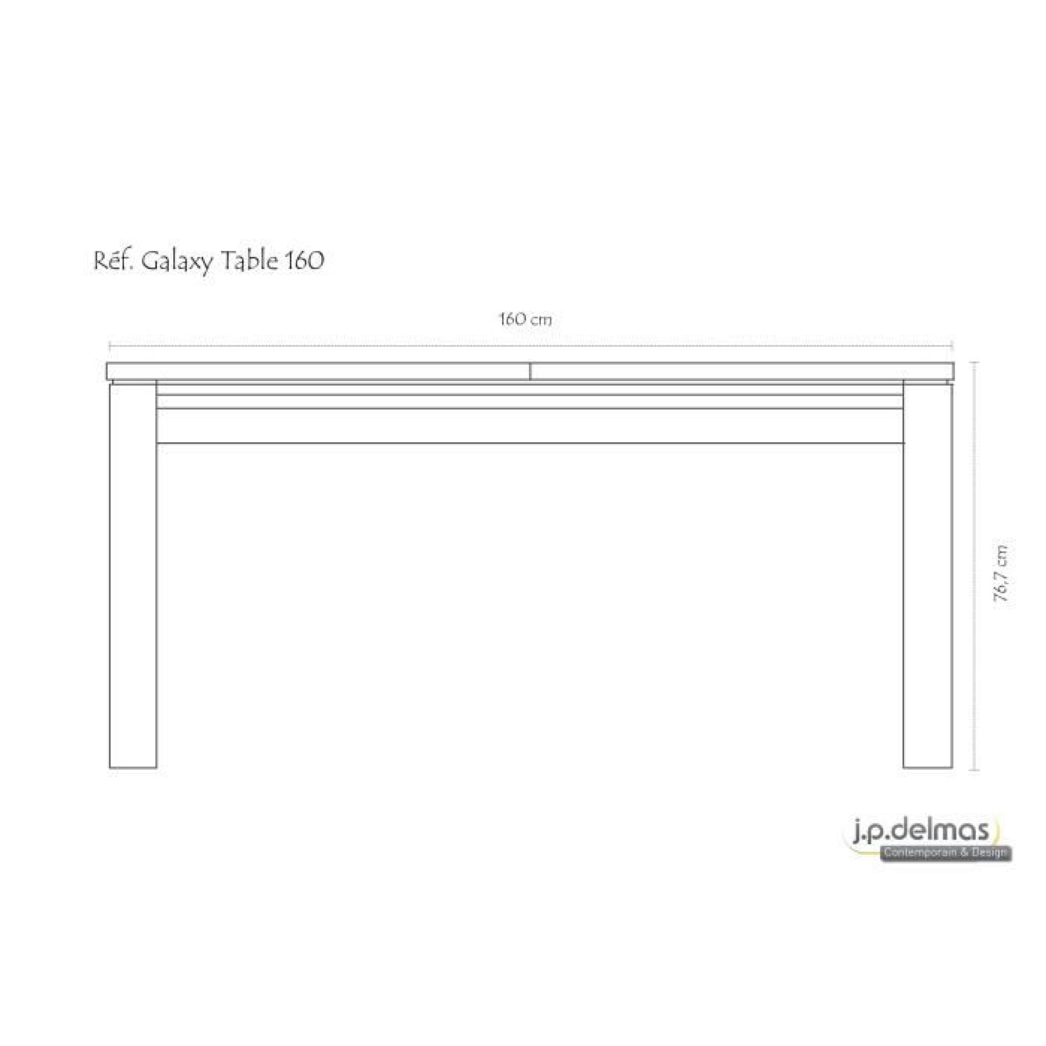 Table GALAXY W/O 160/95 (Orme - Gris) pas cher